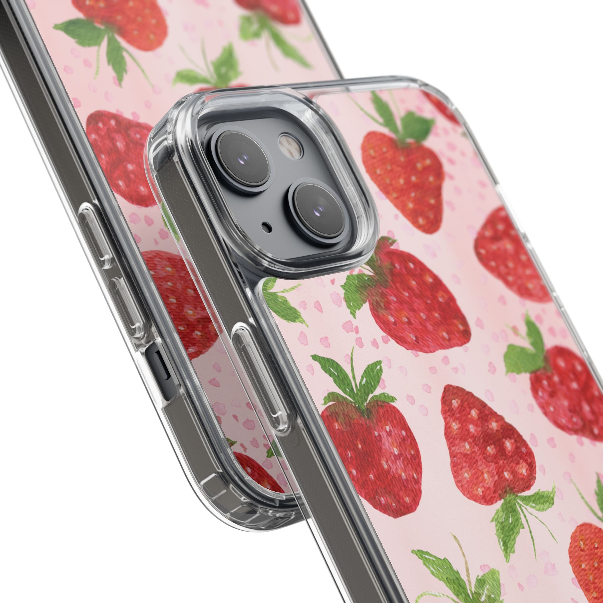 Aesthetic Pink Strawberry Phone Case – Cute Kawaii Fruit Design, Slim Protective Cover for Women & Girls | iPhone and Samsung