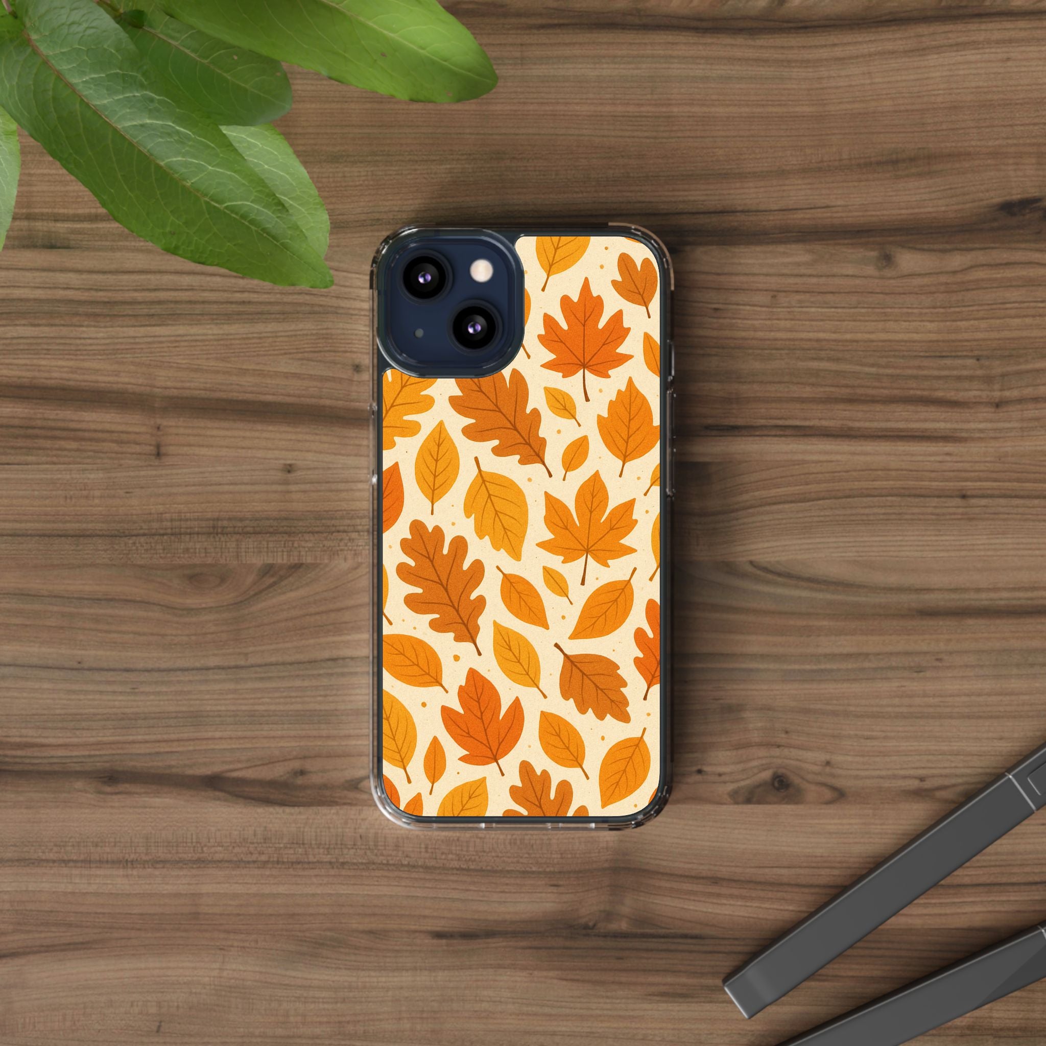Autumn-Inspired Clear Phone Case | Fall Leaves Design | iPhone, Samsung, Seasonal Gift, Nature Lovers, Phone Accessory