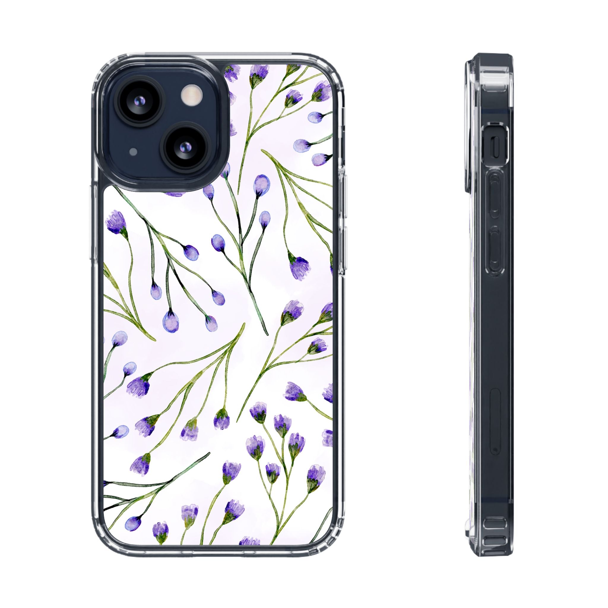 Purple Flower Pattern Phone Case – Aesthetic Floral Protective Cover, Slim Lightweight Design for Women & Girls | iPhone and Samsung
