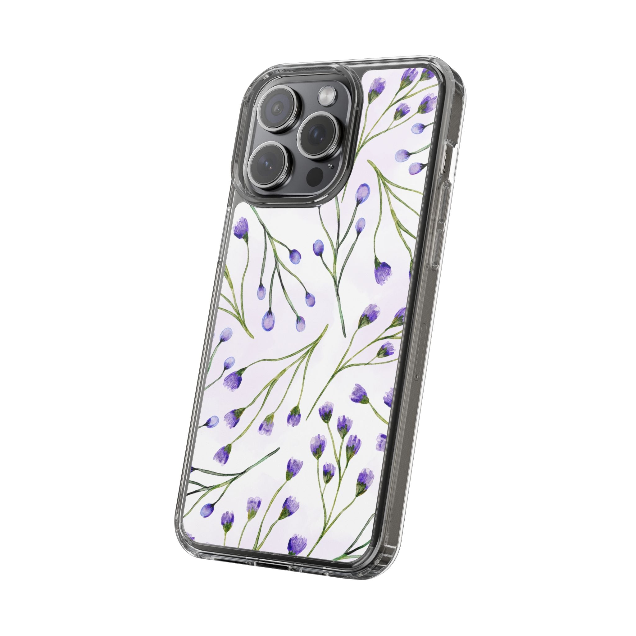 Purple Flower Pattern Phone Case – Aesthetic Floral Protective Cover, Slim Lightweight Design for Women & Girls | iPhone and Samsung