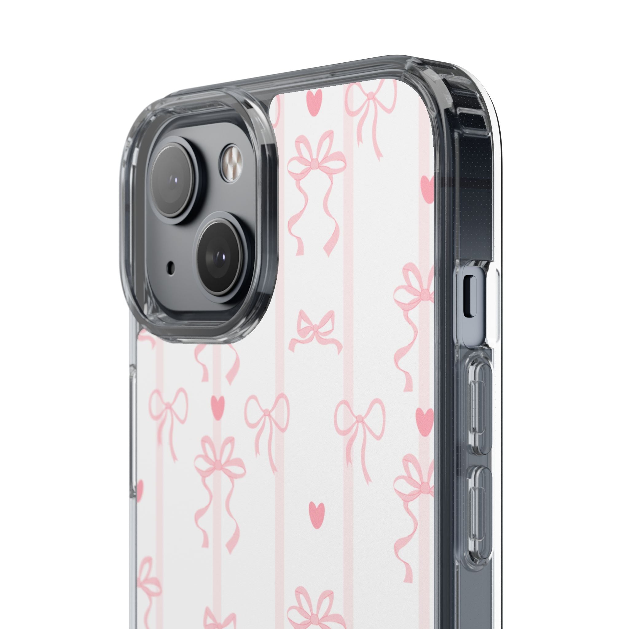 Pink Bow Aesthetic Phone Case – Cute Shockproof Protective Cover with Precise Cutouts, Kawaii Gift for Women & Girls