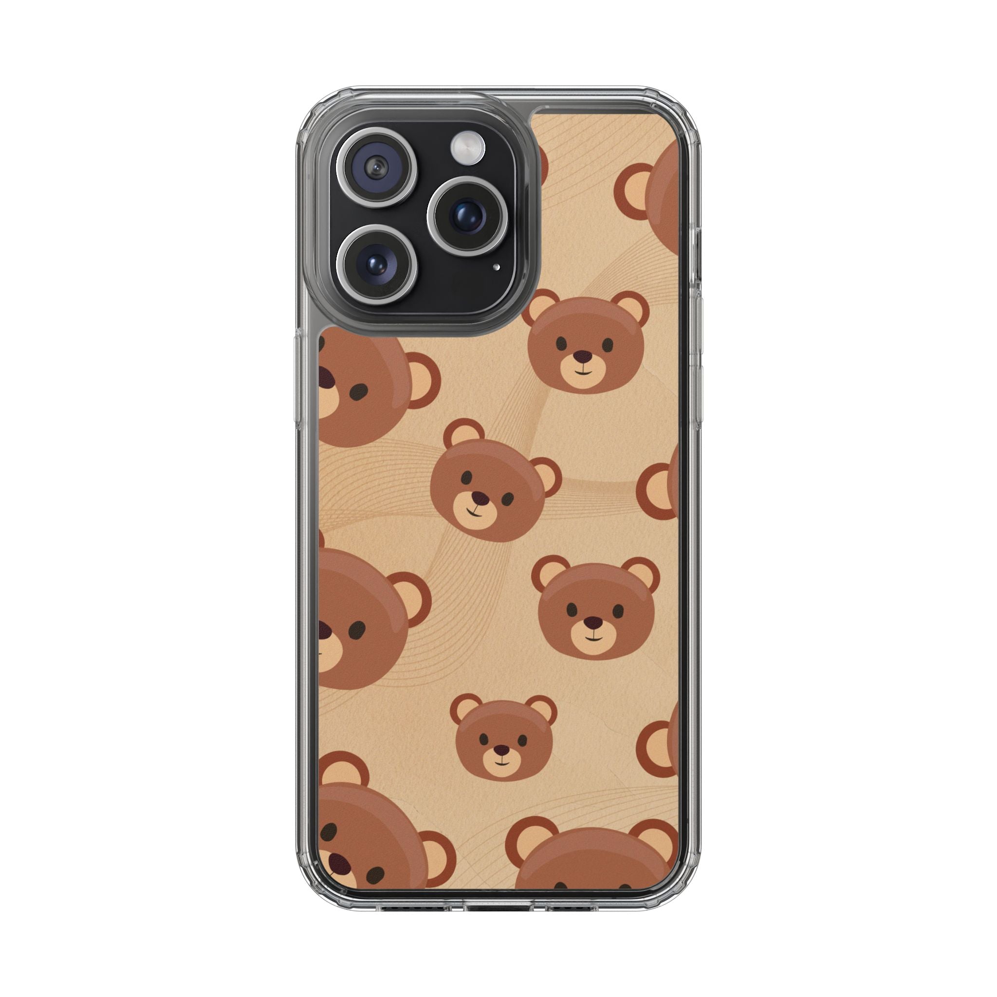 Bear Pattern Clear Phone Case, Cute Animal Phone Cover, Gift for Kids, Trendy Phone Accessory, Birthday Gift, Fun & Playful Style