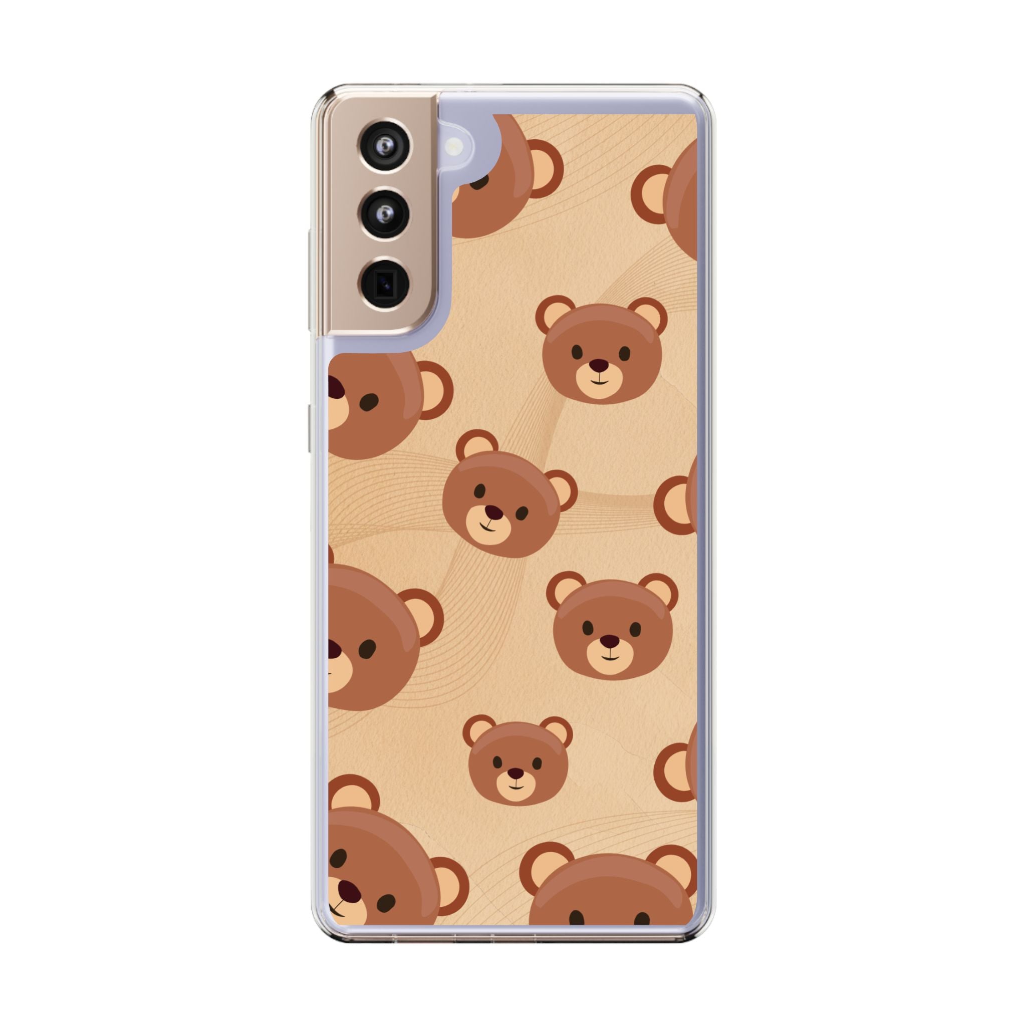 Bear Pattern Clear Phone Case, Cute Animal Phone Cover, Gift for Kids, Trendy Phone Accessory, Birthday Gift, Fun & Playful Style