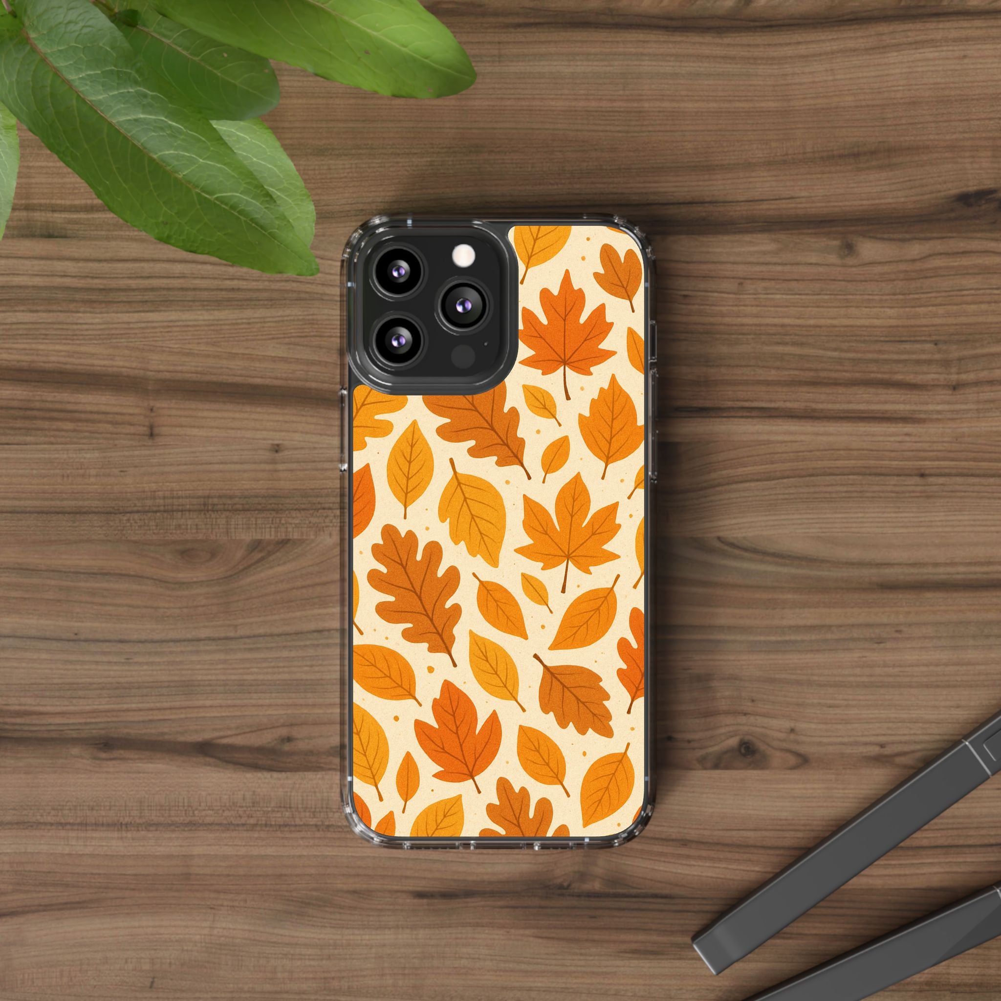 Autumn-Inspired Clear Phone Case | Fall Leaves Design | iPhone, Samsung, Seasonal Gift, Nature Lovers, Phone Accessory