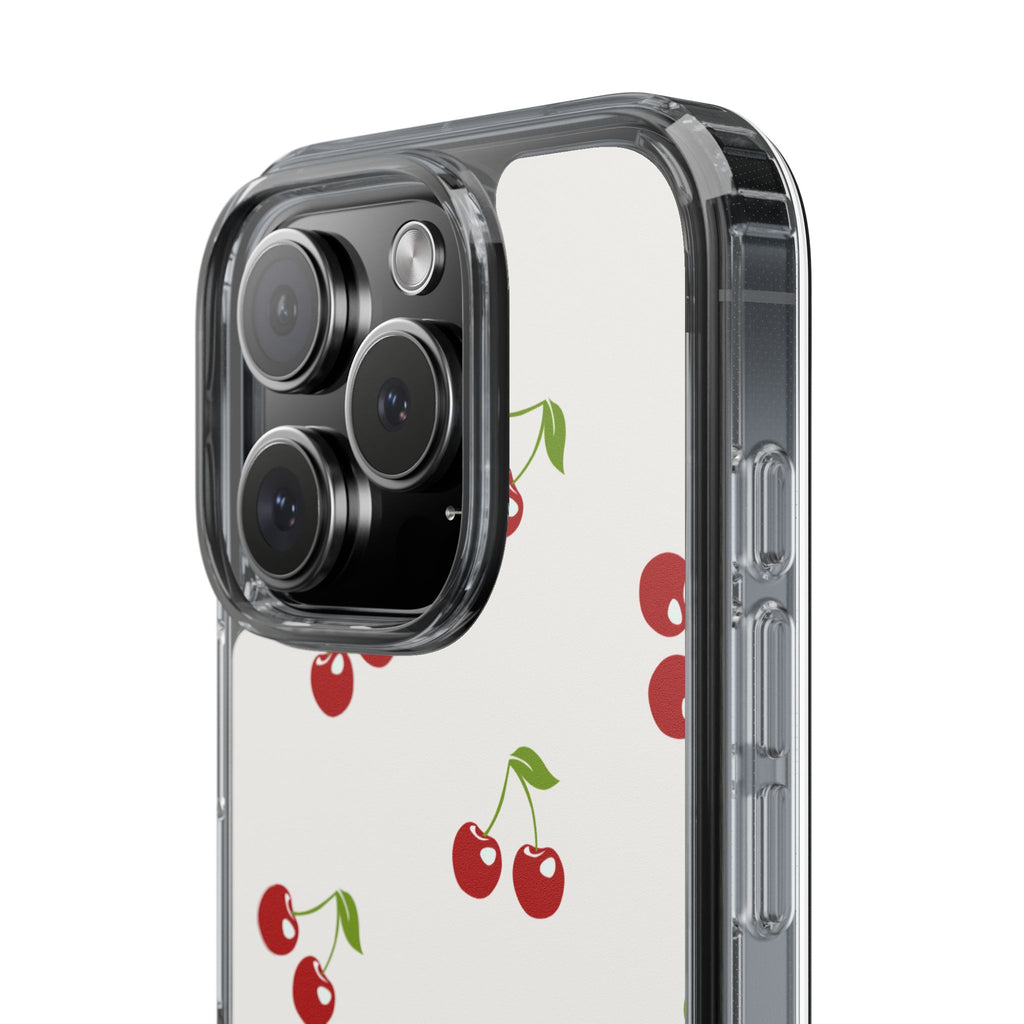 Cute Cherry Pattern Phone Case – Kawaii Red Fruit Design, Slim Protective Cover for iPhone & Samsung