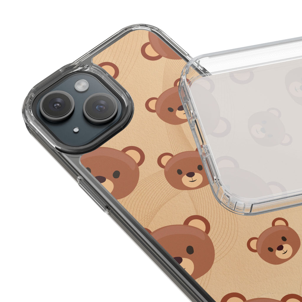 Bear Pattern Clear Phone Case, Cute Animal Phone Cover, Gift for Kids, Trendy Phone Accessory, Birthday Gift, Fun & Playful Style