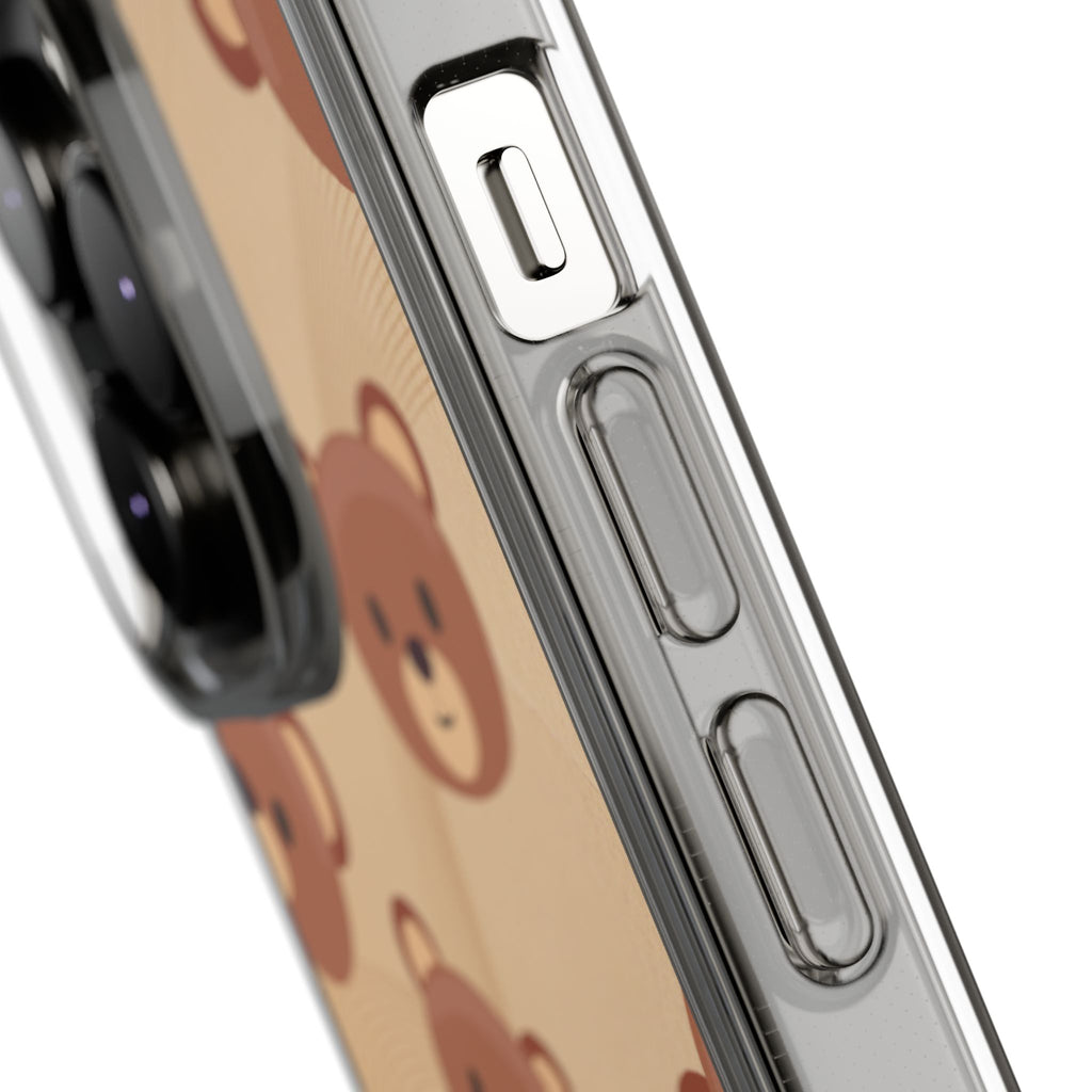 Bear Pattern Clear Phone Case, Cute Animal Phone Cover, Gift for Kids, Trendy Phone Accessory, Birthday Gift, Fun & Playful Style