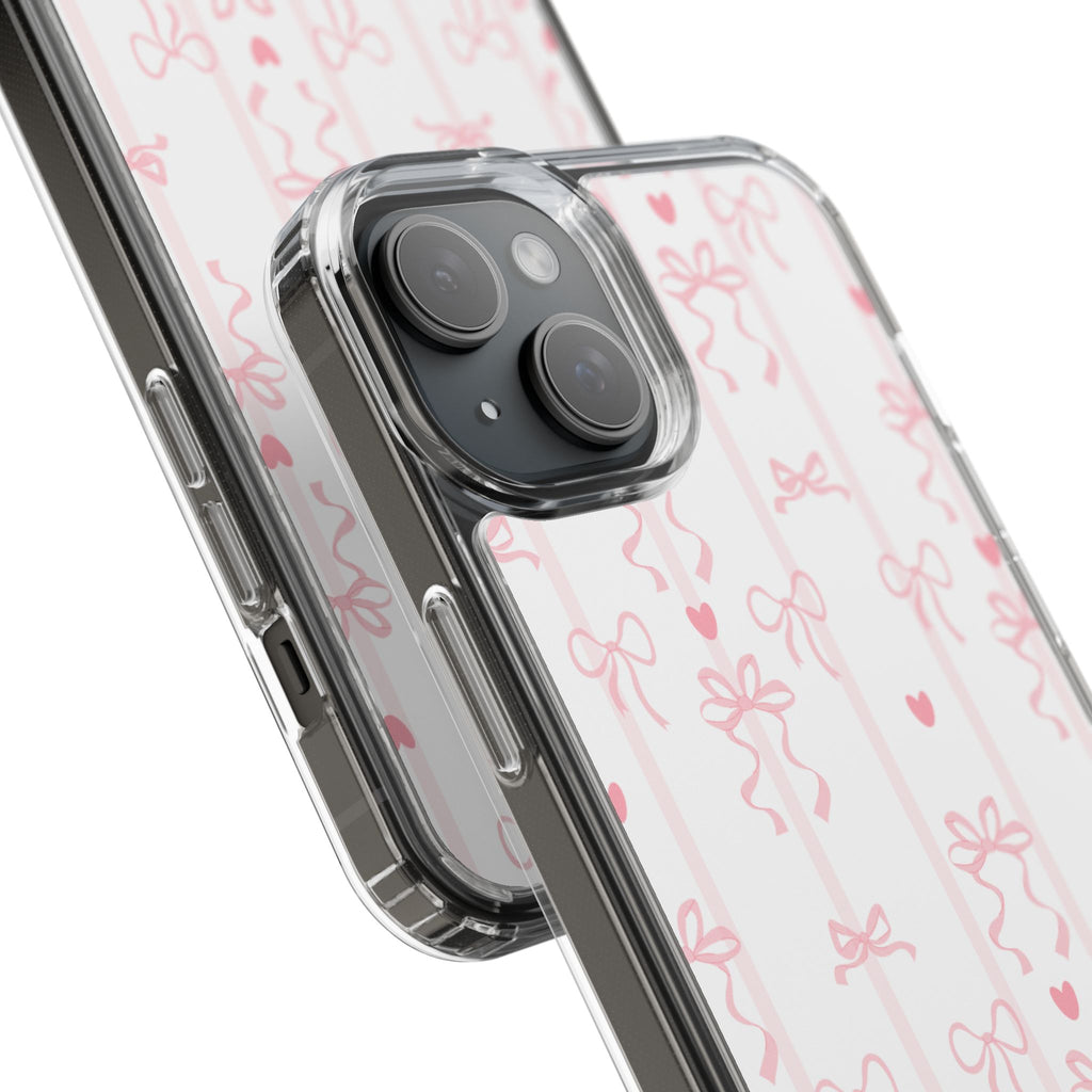 Pink Bow Aesthetic Phone Case – Cute Shockproof Protective Cover with Precise Cutouts, Kawaii Gift for Women & Girls
