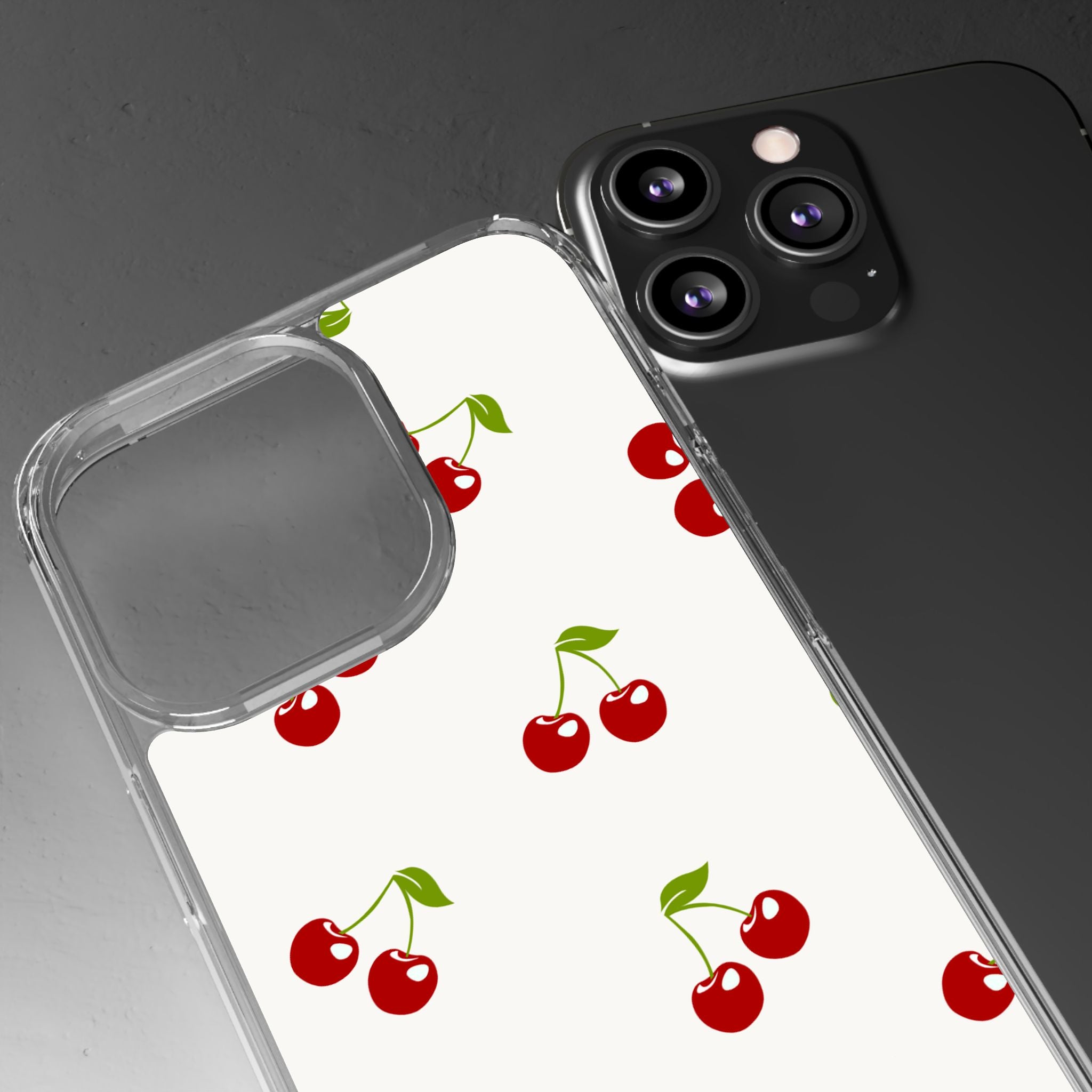 Cute Cherry Pattern Phone Case – Kawaii Red Fruit Design, Slim Protective Cover for iPhone & Samsung