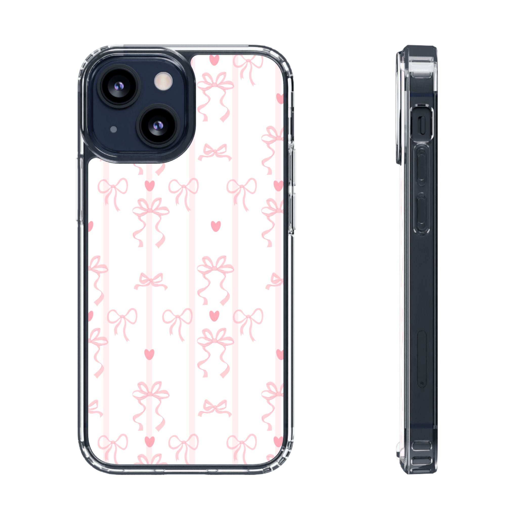 Pink Bow Aesthetic Phone Case – Cute Shockproof Protective Cover with Precise Cutouts, Kawaii Gift for Women & Girls