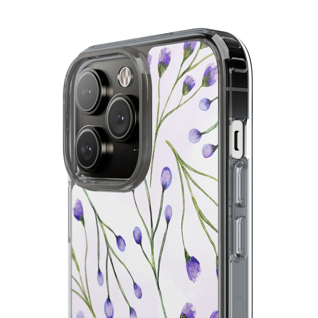 Purple Flower Pattern Phone Case – Aesthetic Floral Protective Cover, Slim Lightweight Design for Women & Girls | iPhone and Samsung