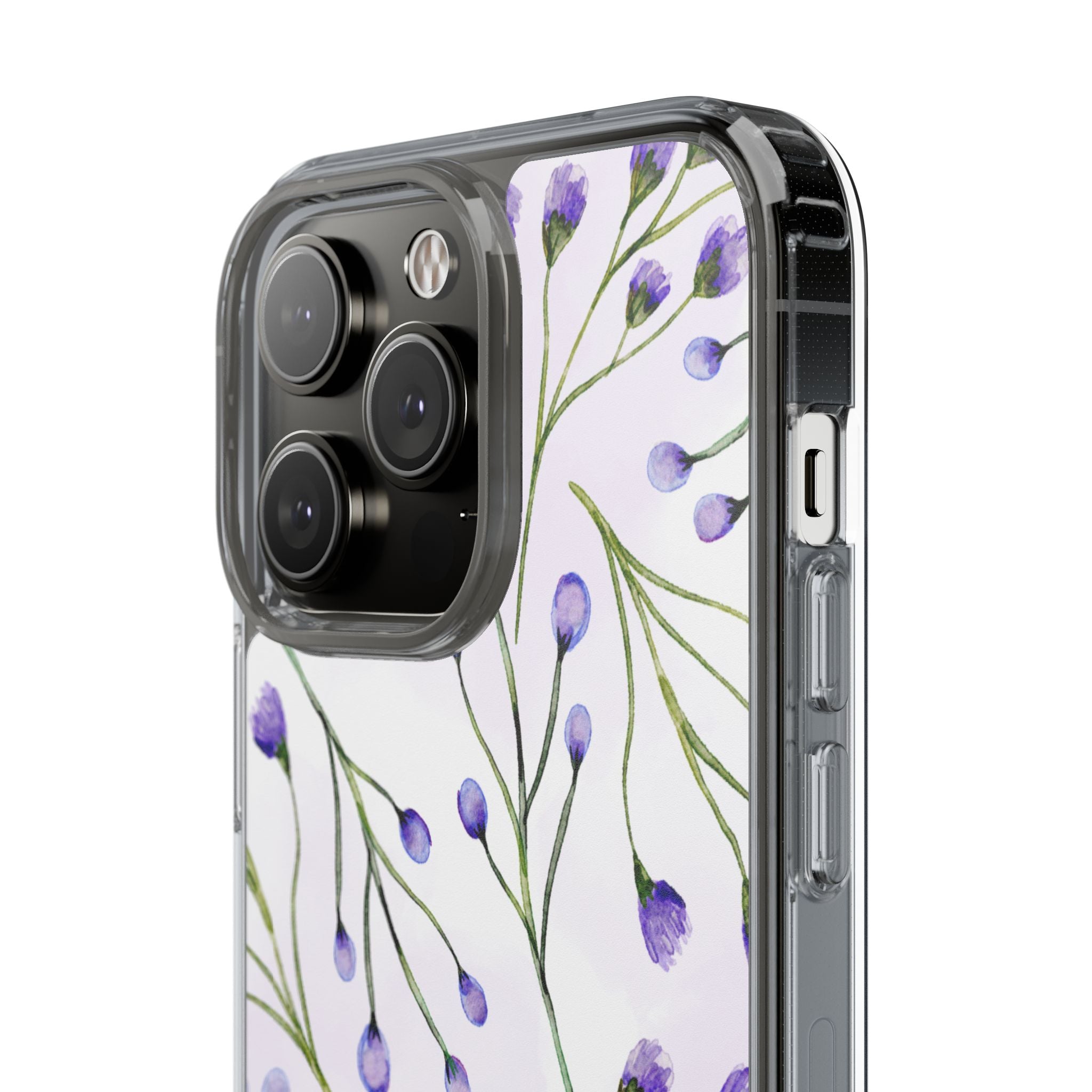 Purple Flower Pattern Phone Case – Aesthetic Floral Protective Cover, Slim Lightweight Design for Women & Girls | iPhone and Samsung