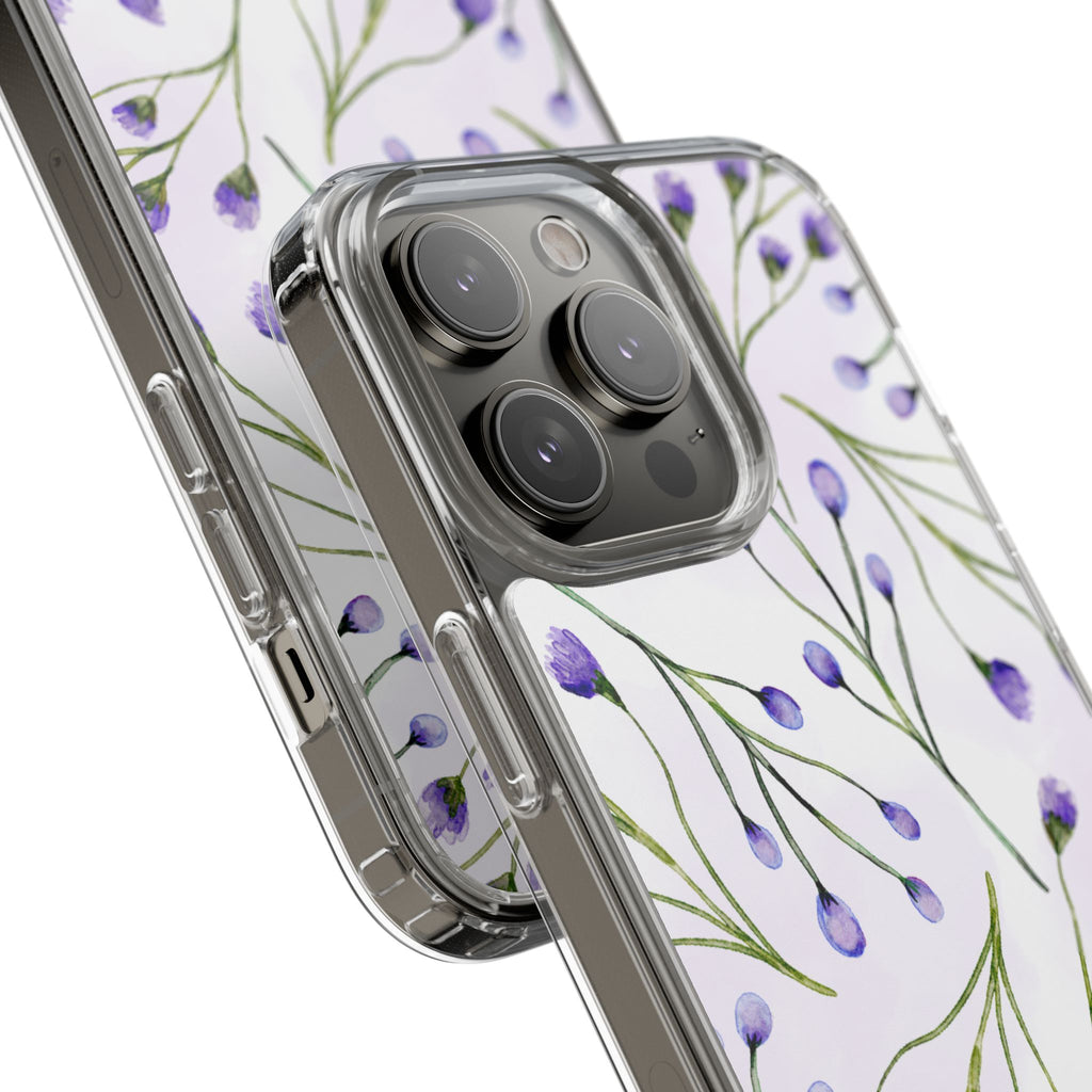 Purple Flower Pattern Phone Case – Aesthetic Floral Protective Cover, Slim Lightweight Design for Women & Girls | iPhone and Samsung