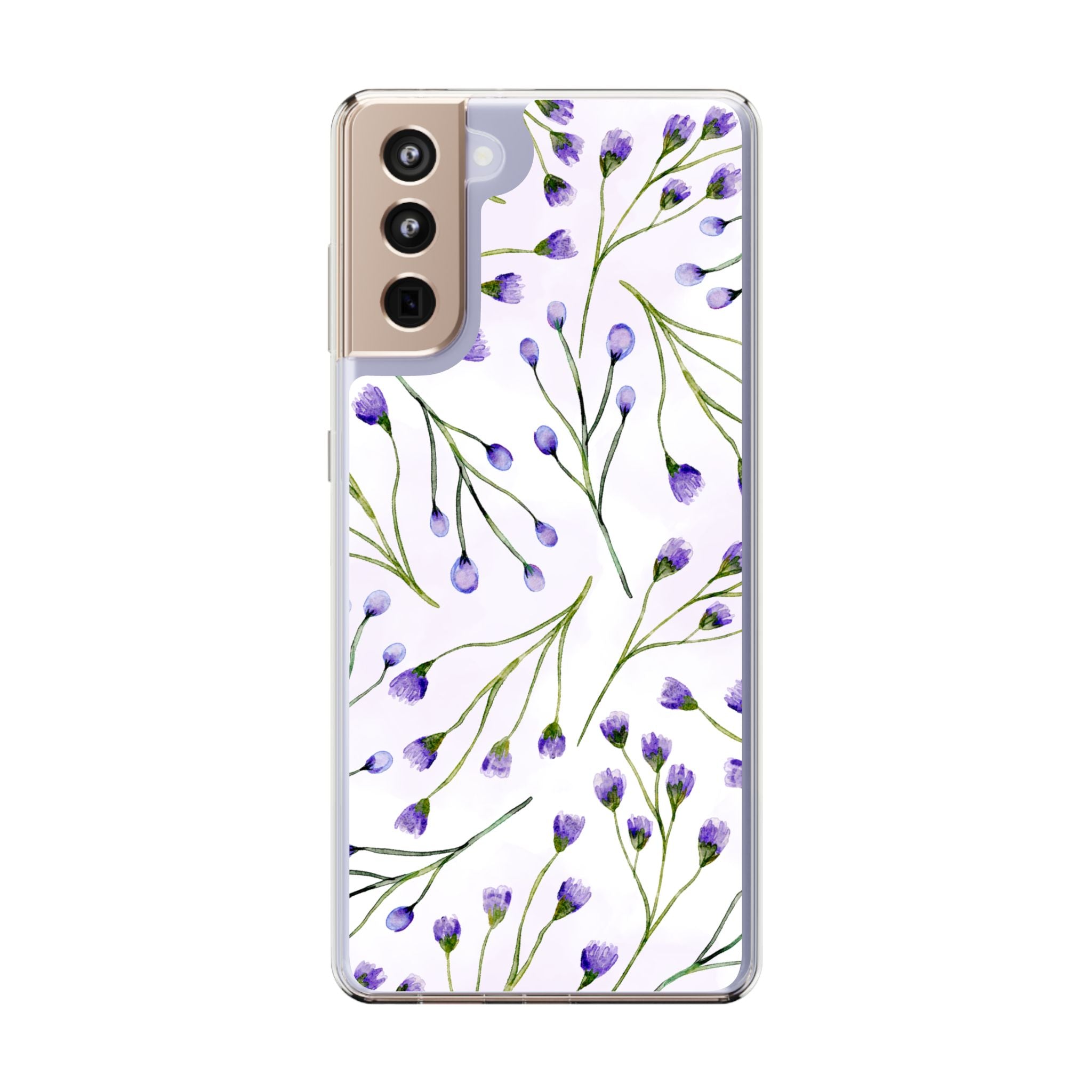 Purple Flower Pattern Phone Case – Aesthetic Floral Protective Cover, Slim Lightweight Design for Women & Girls | iPhone and Samsung