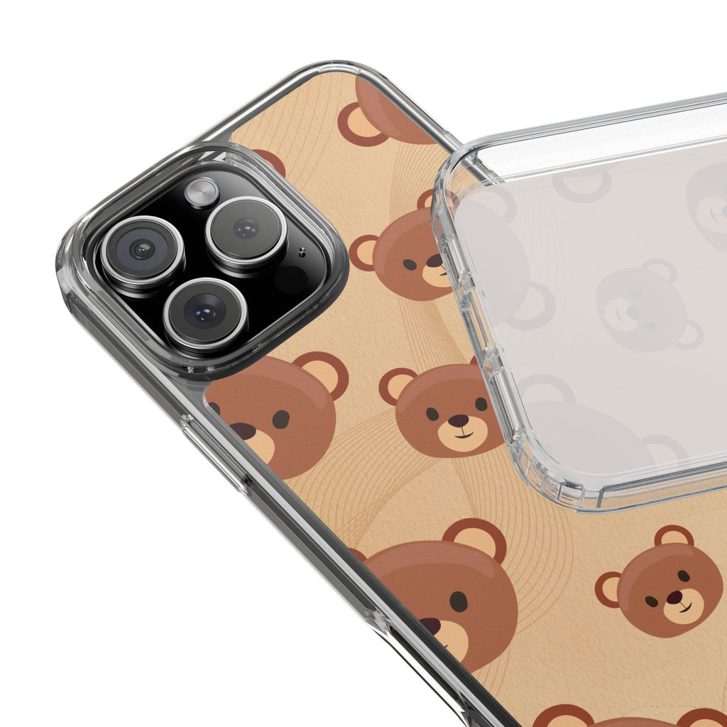 Bear Pattern Clear Phone Case, Cute Animal Phone Cover, Gift for Kids, Trendy Phone Accessory, Birthday Gift, Fun & Playful Style