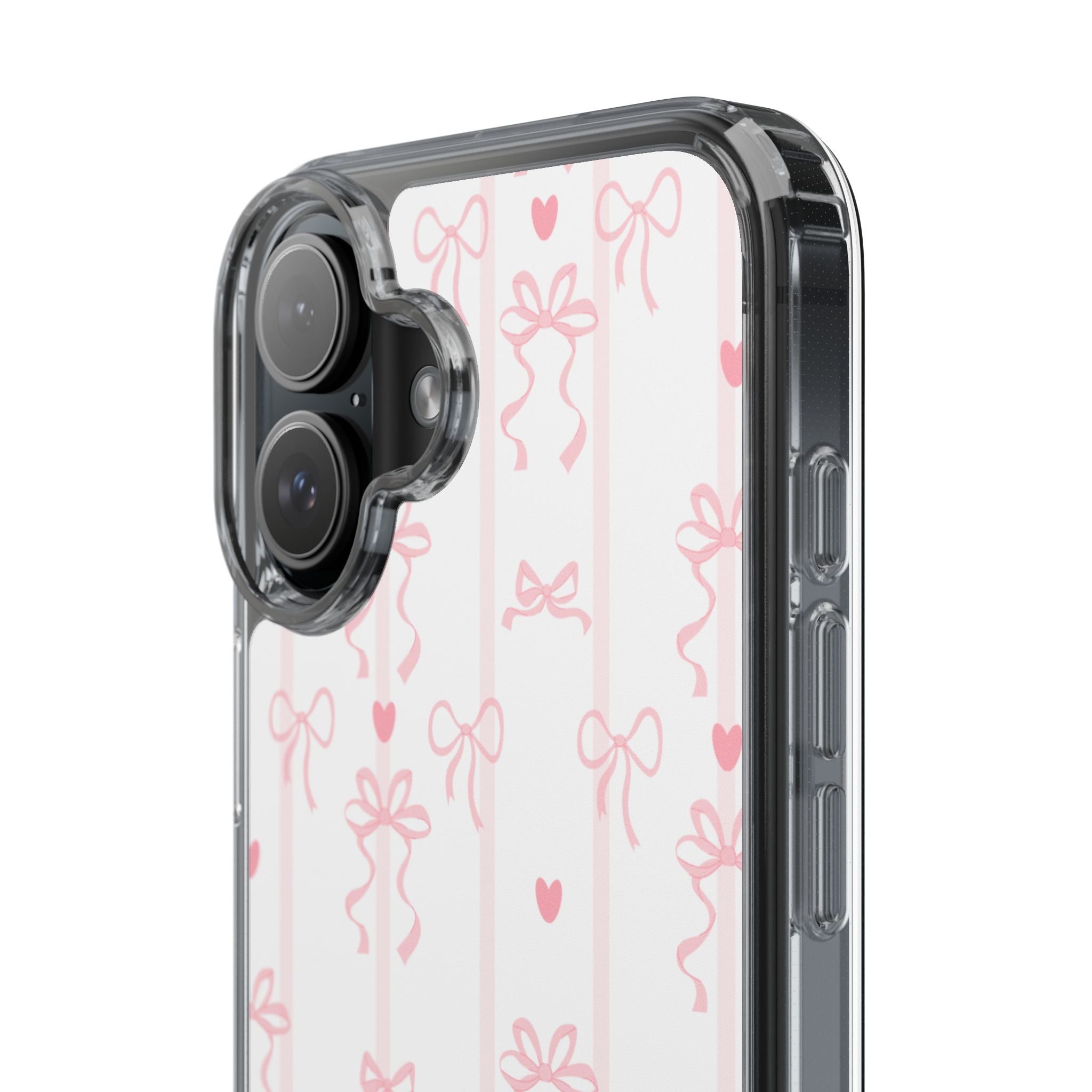 Pink Bow Aesthetic Phone Case – Cute Shockproof Protective Cover with Precise Cutouts, Kawaii Gift for Women & Girls