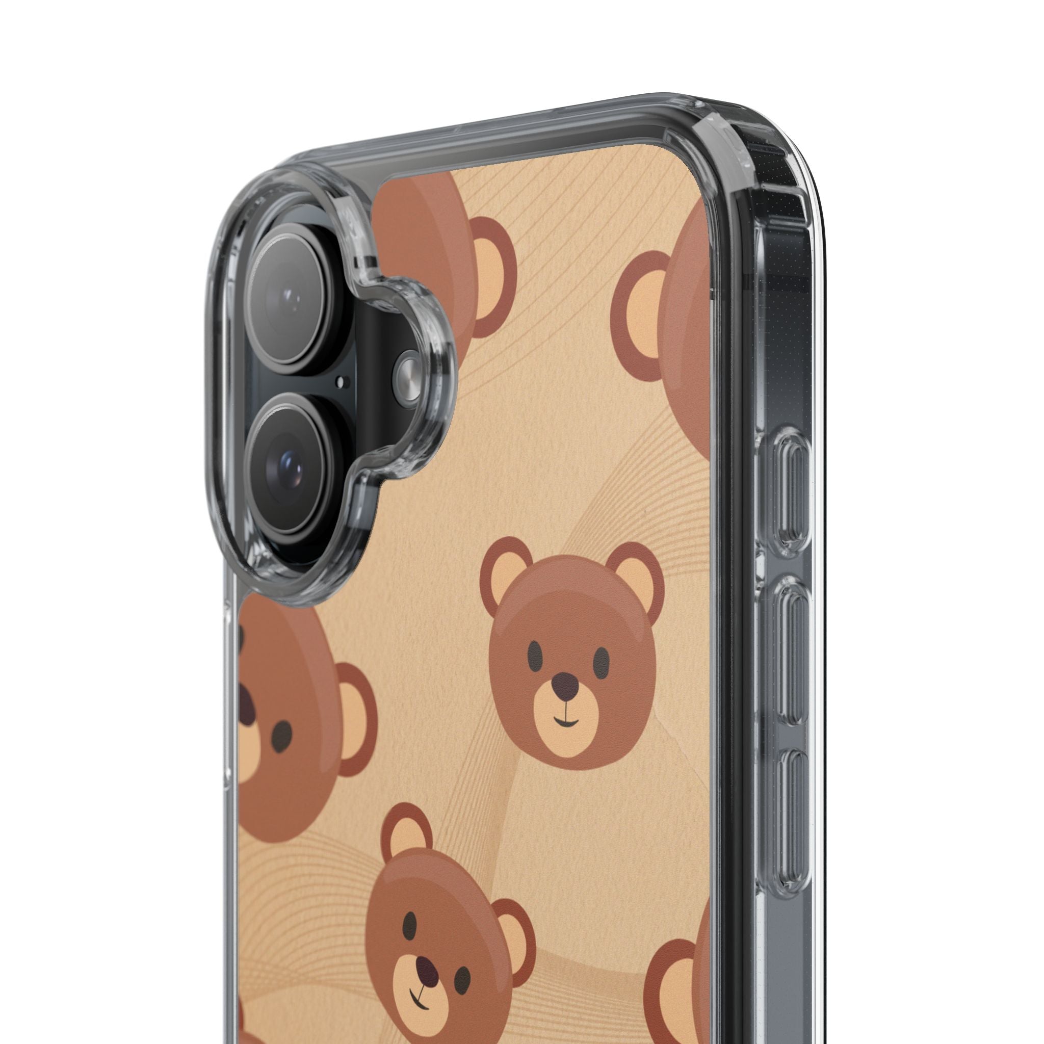 Bear Pattern Clear Phone Case, Cute Animal Phone Cover, Gift for Kids, Trendy Phone Accessory, Birthday Gift, Fun & Playful Style