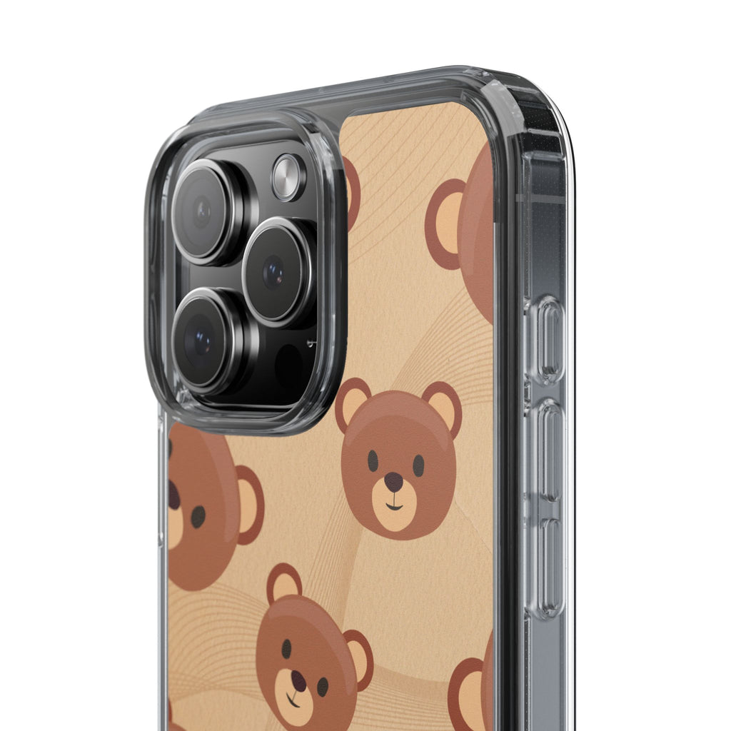 Bear Pattern Clear Phone Case, Cute Animal Phone Cover, Gift for Kids, Trendy Phone Accessory, Birthday Gift, Fun & Playful Style