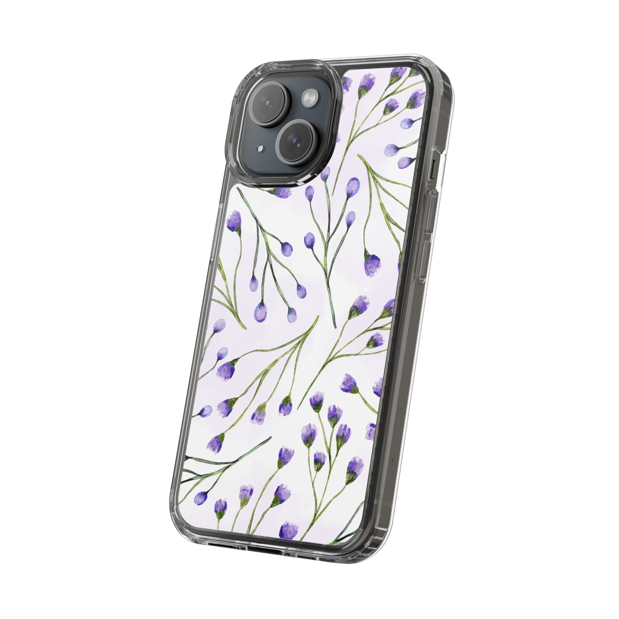Purple Flower Pattern Phone Case – Aesthetic Floral Protective Cover, Slim Lightweight Design for Women & Girls | iPhone and Samsung