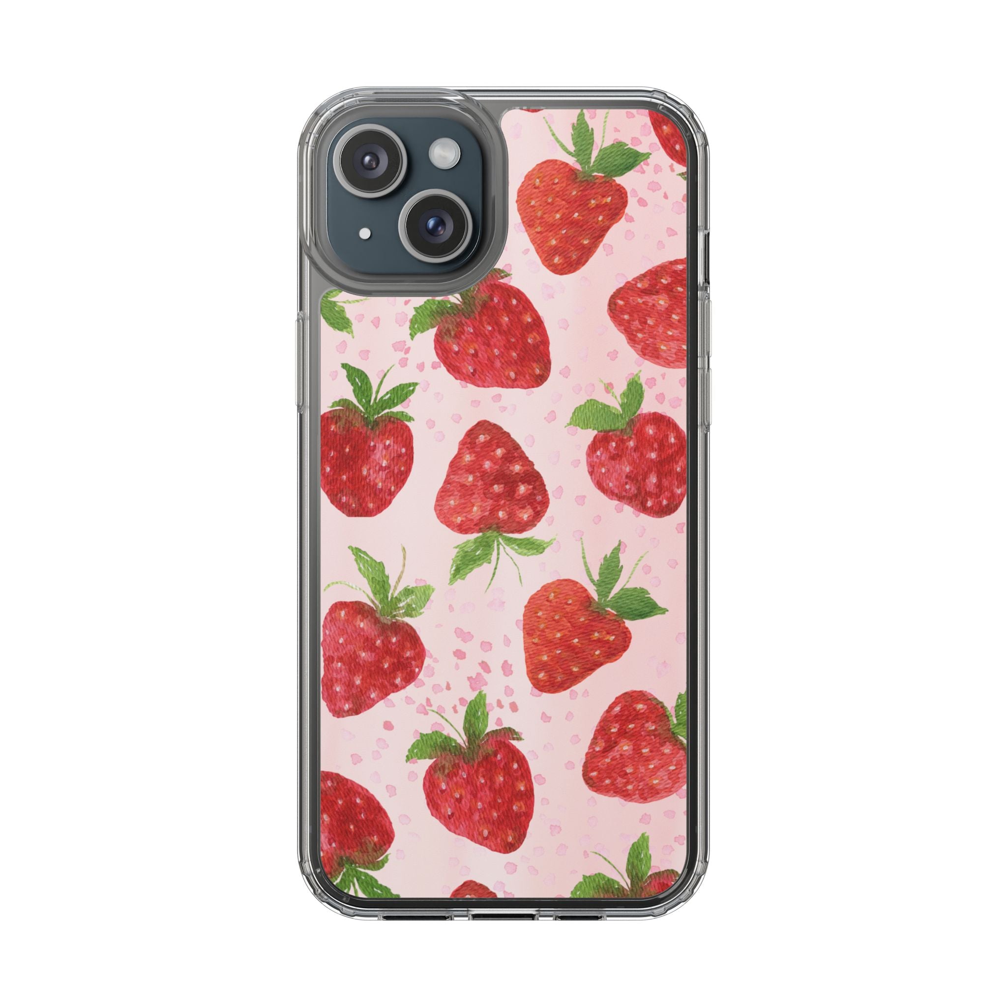 Aesthetic Pink Strawberry Phone Case – Cute Kawaii Fruit Design, Slim Protective Cover for Women & Girls | iPhone and Samsung