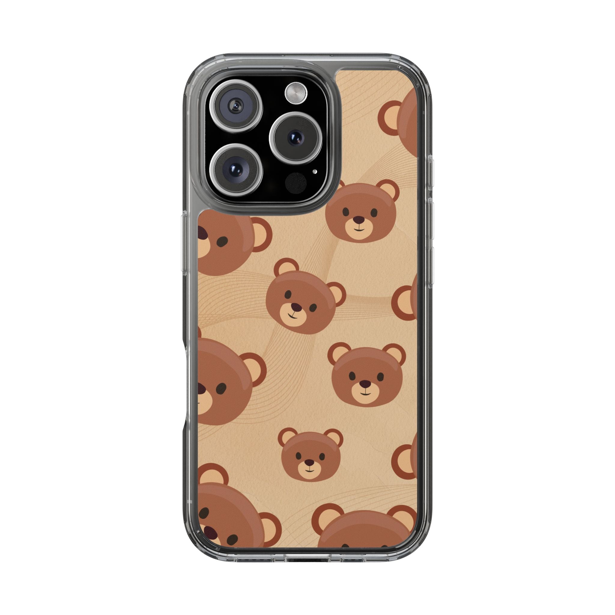 Bear Pattern Clear Phone Case, Cute Animal Phone Cover, Gift for Kids, Trendy Phone Accessory, Birthday Gift, Fun & Playful Style