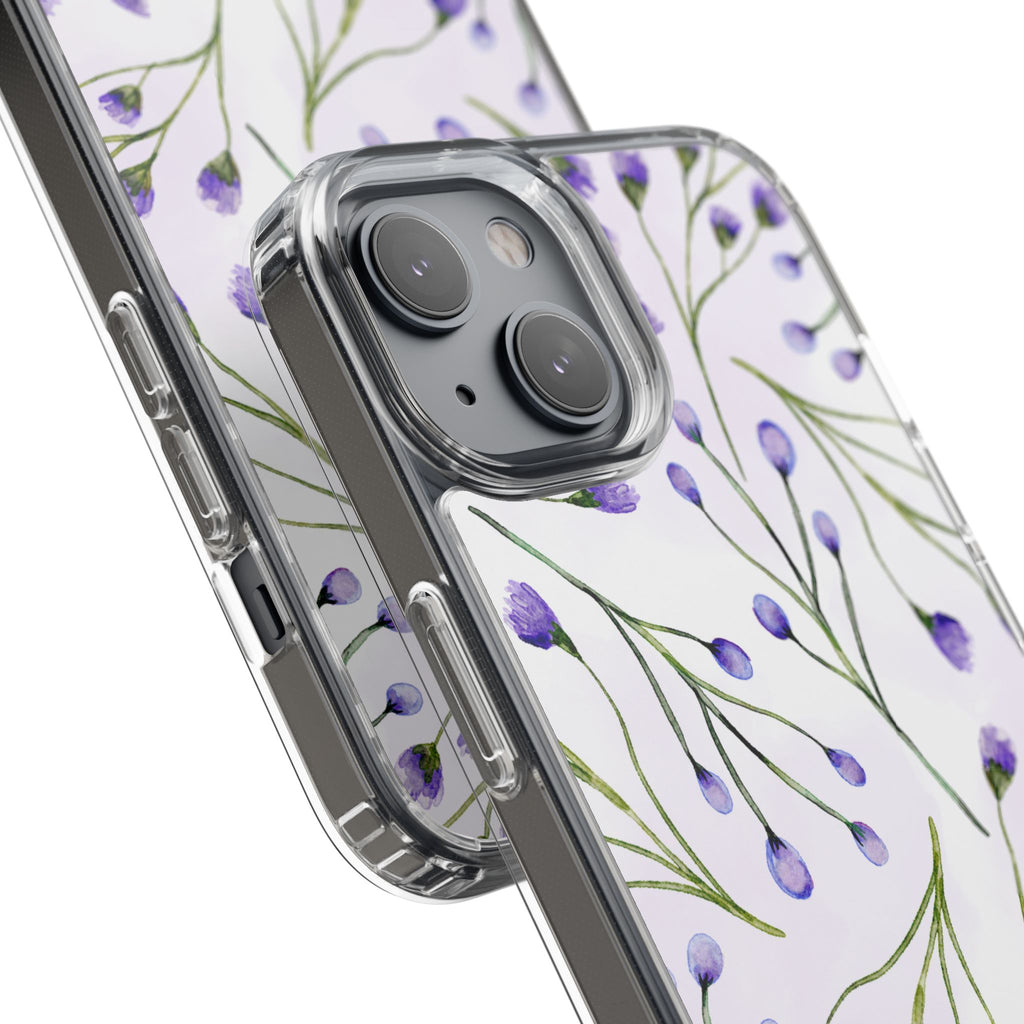 Purple Flower Pattern Phone Case – Aesthetic Floral Protective Cover, Slim Lightweight Design for Women & Girls | iPhone and Samsung