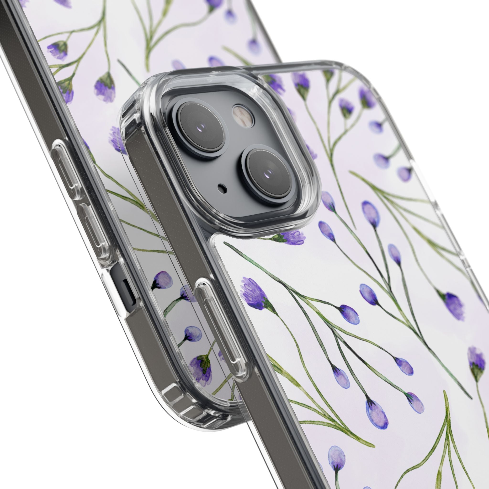 Purple Flower Pattern Phone Case – Aesthetic Floral Protective Cover, Slim Lightweight Design for Women & Girls | iPhone and Samsung