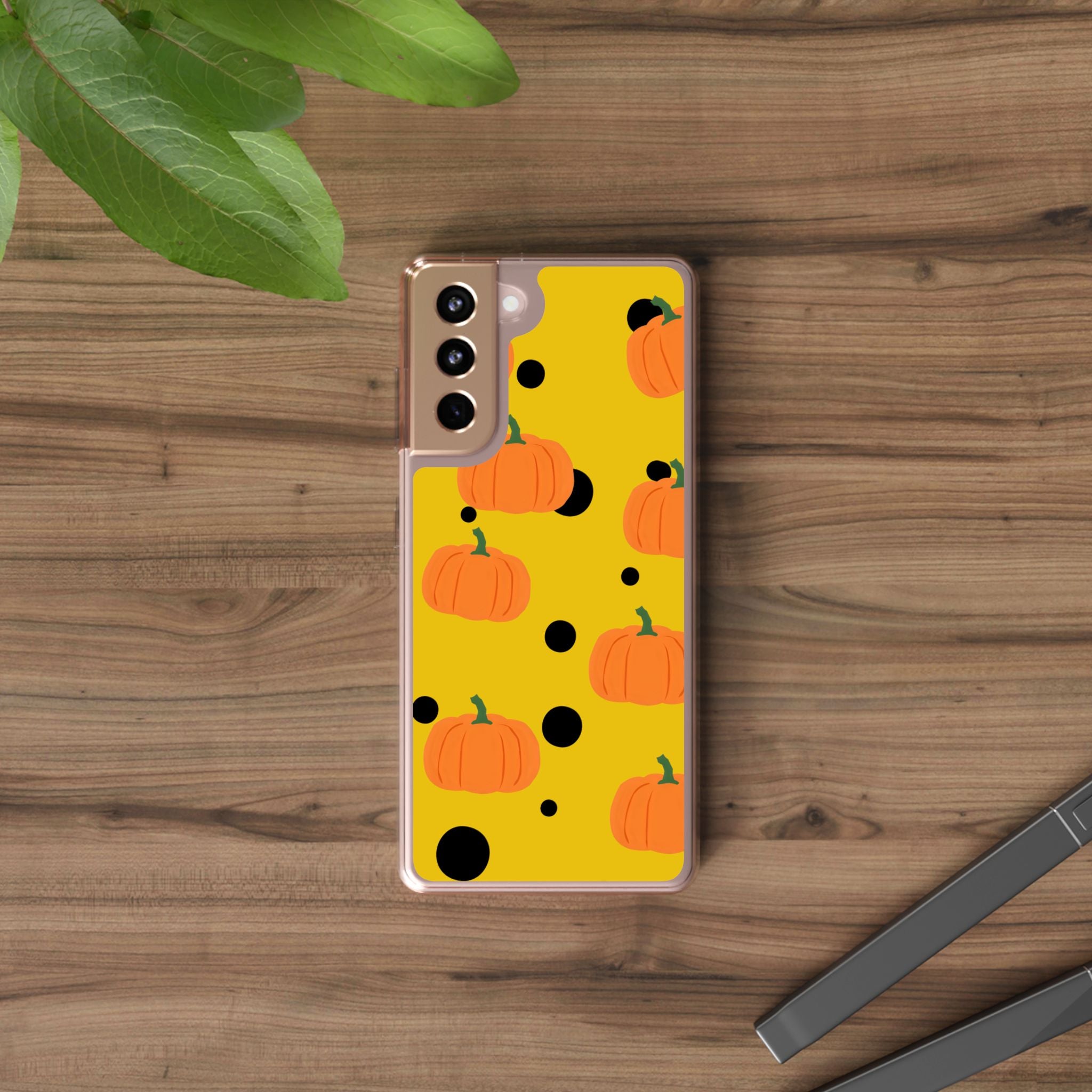 Pumpkin Clear Phone Case for Fall, Cute Pumpkin Phone Cover, Autumn Vibe Clear Case, Halloween Gift, Seasonal Accessories