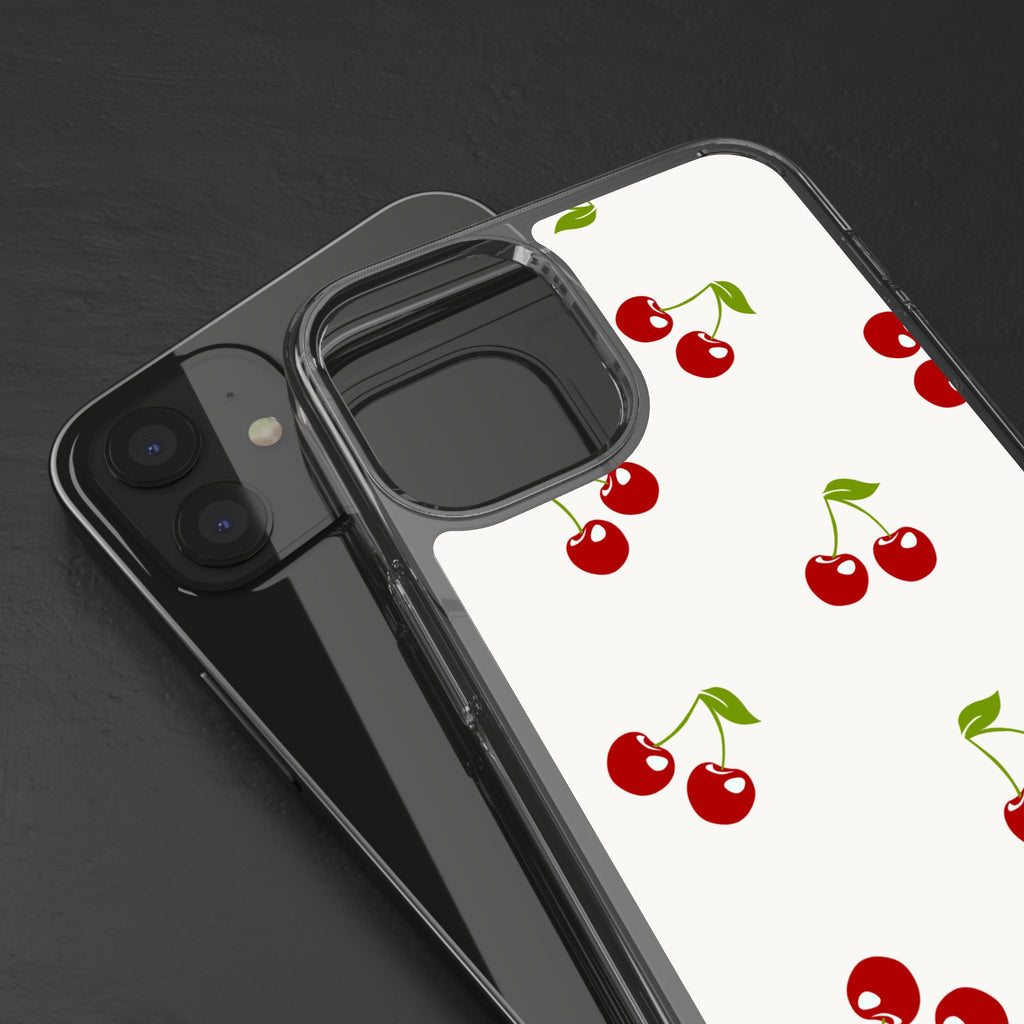 Cute Cherry Pattern Phone Case – Kawaii Red Fruit Design, Slim Protective Cover for iPhone & Samsung