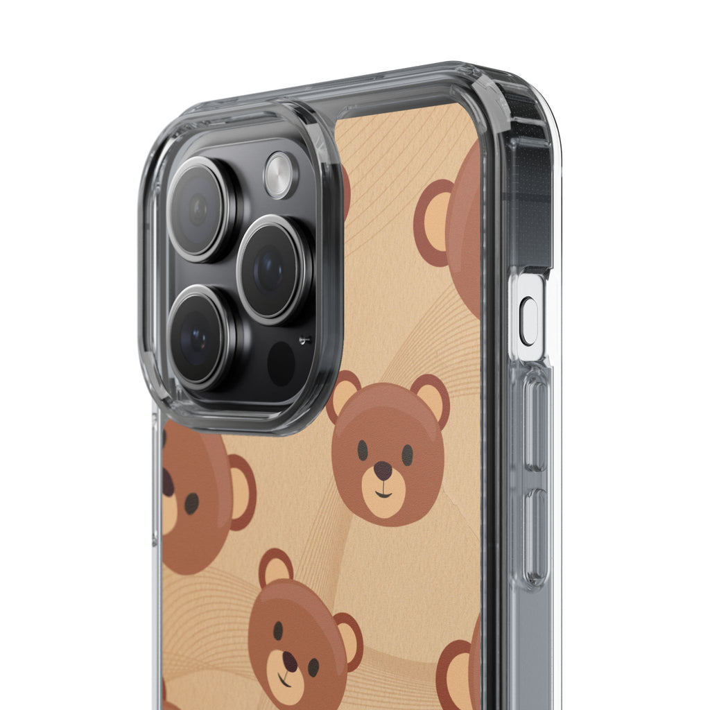 Bear Pattern Clear Phone Case, Cute Animal Phone Cover, Gift for Kids, Trendy Phone Accessory, Birthday Gift, Fun & Playful Style
