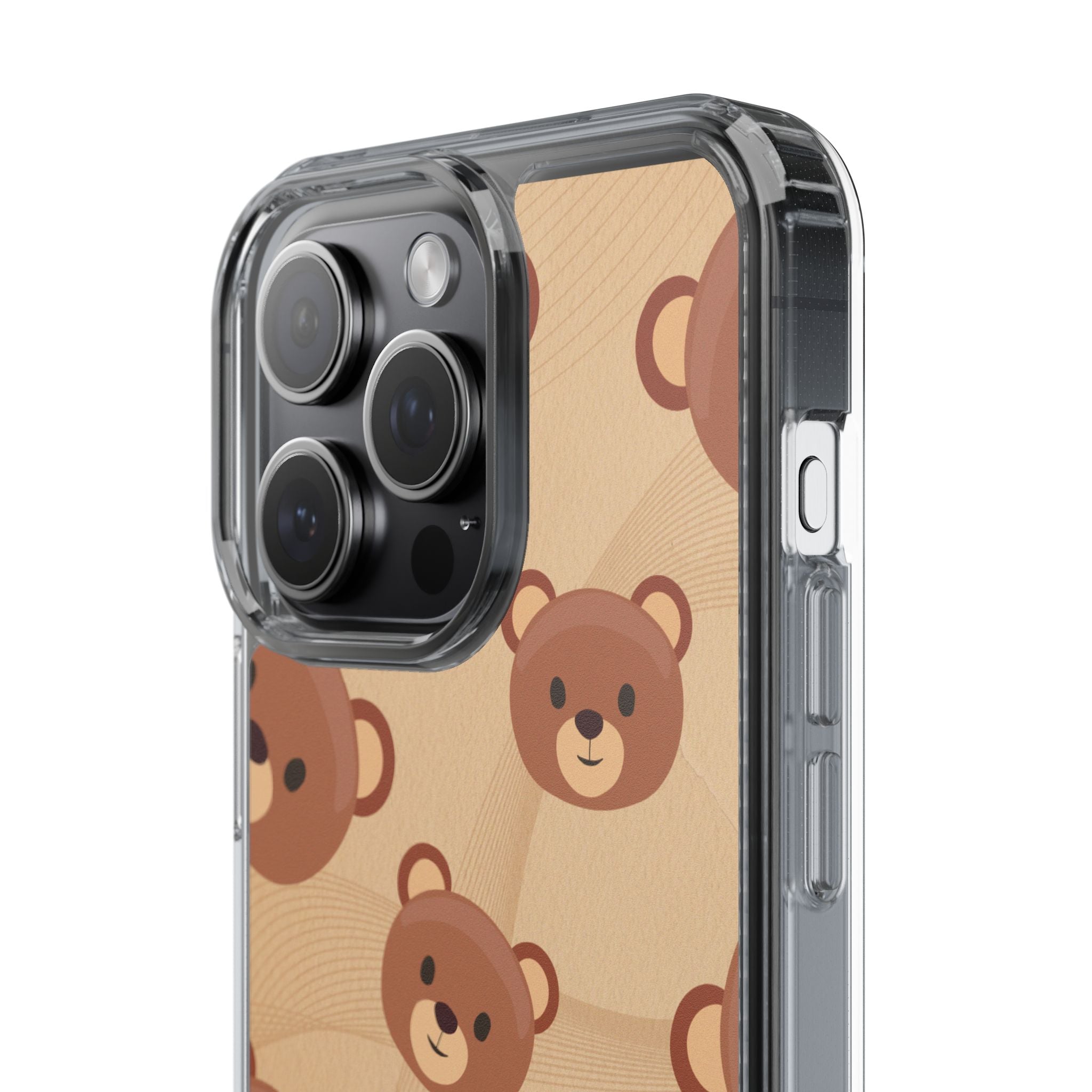 Bear Pattern Clear Phone Case, Cute Animal Phone Cover, Gift for Kids, Trendy Phone Accessory, Birthday Gift, Fun & Playful Style