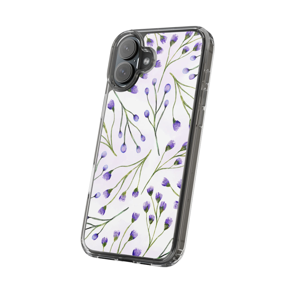 Purple Flower Pattern Phone Case – Aesthetic Floral Protective Cover, Slim Lightweight Design for Women & Girls | iPhone and Samsung