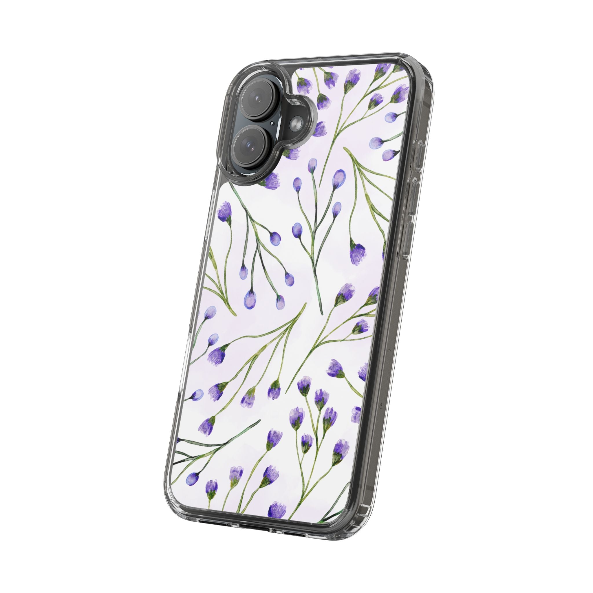 Purple Flower Pattern Phone Case – Aesthetic Floral Protective Cover, Slim Lightweight Design for Women & Girls | iPhone and Samsung