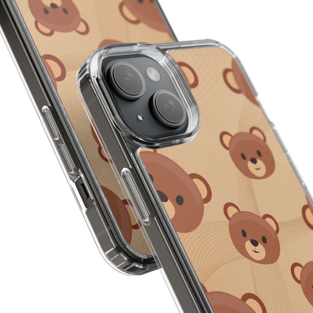 Bear Pattern Clear Phone Case, Cute Animal Phone Cover, Gift for Kids, Trendy Phone Accessory, Birthday Gift, Fun & Playful Style