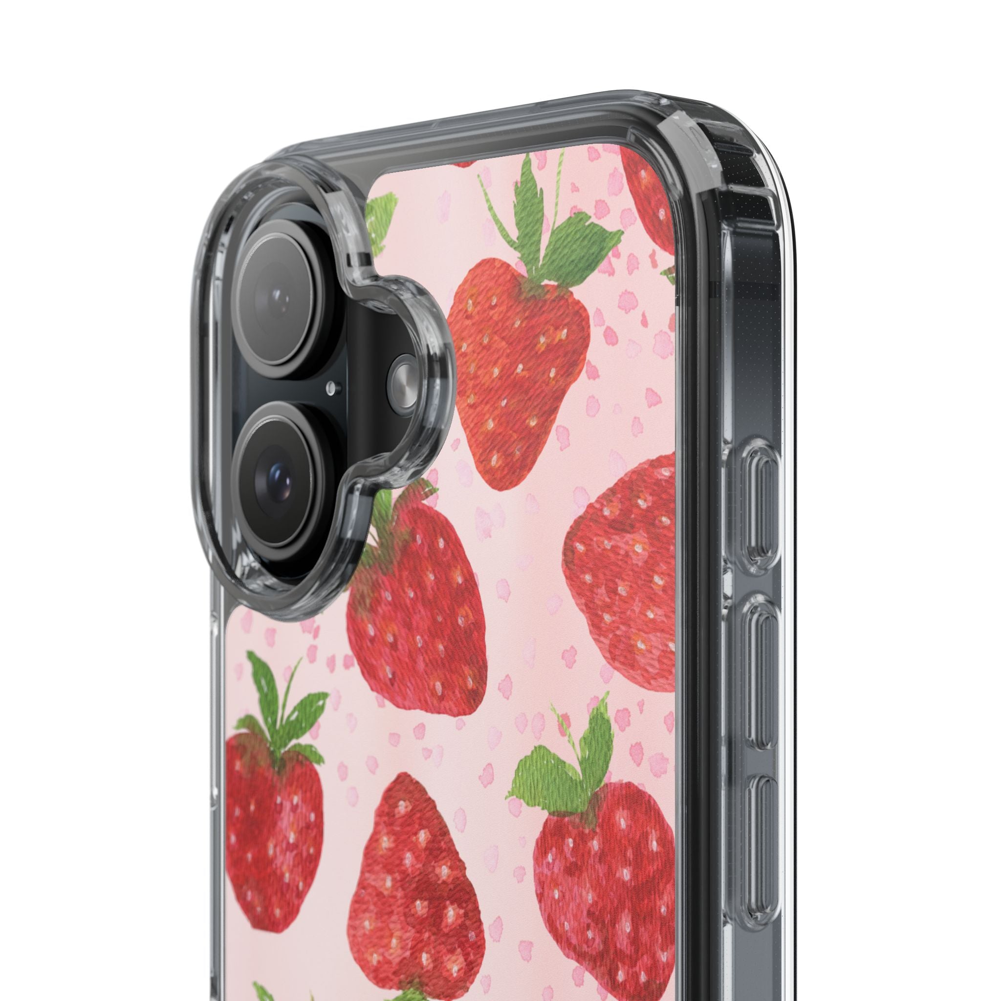 Aesthetic Pink Strawberry Phone Case – Cute Kawaii Fruit Design, Slim Protective Cover for Women & Girls | iPhone and Samsung