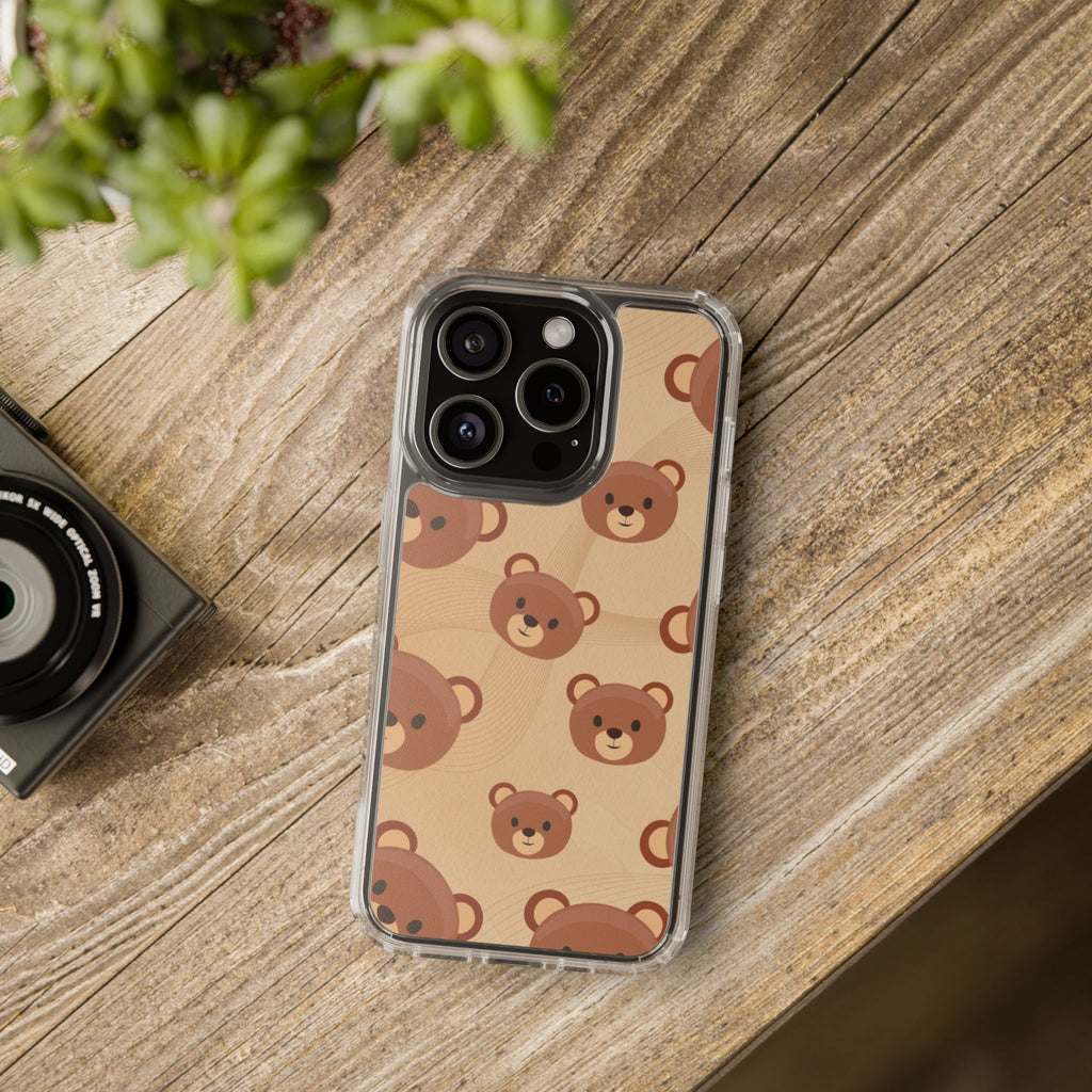 Bear Pattern Clear Phone Case, Cute Animal Phone Cover, Gift for Kids, Trendy Phone Accessory, Birthday Gift, Fun & Playful Style