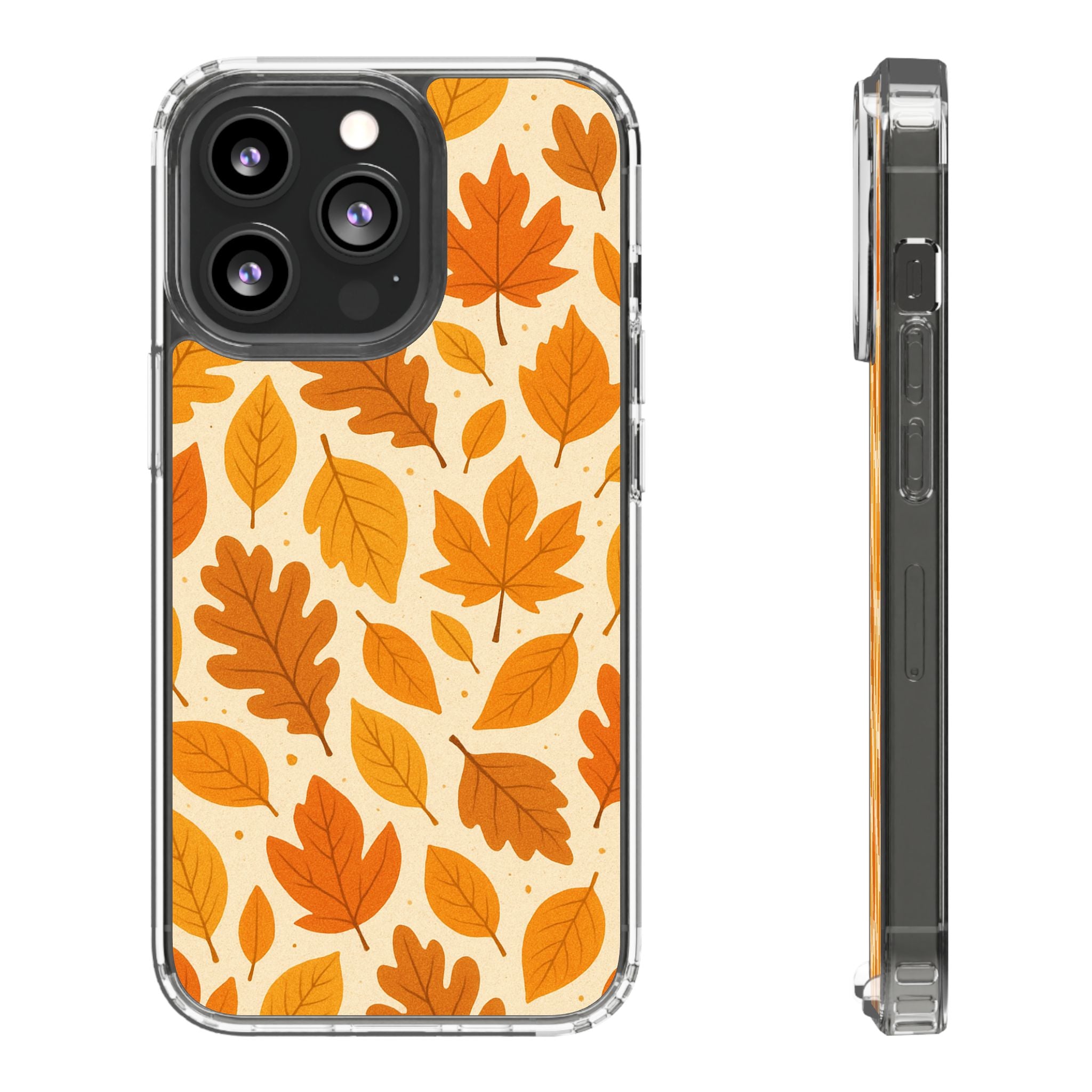 Autumn-Inspired Clear Phone Case | Fall Leaves Design | iPhone, Samsung, Seasonal Gift, Nature Lovers, Phone Accessory