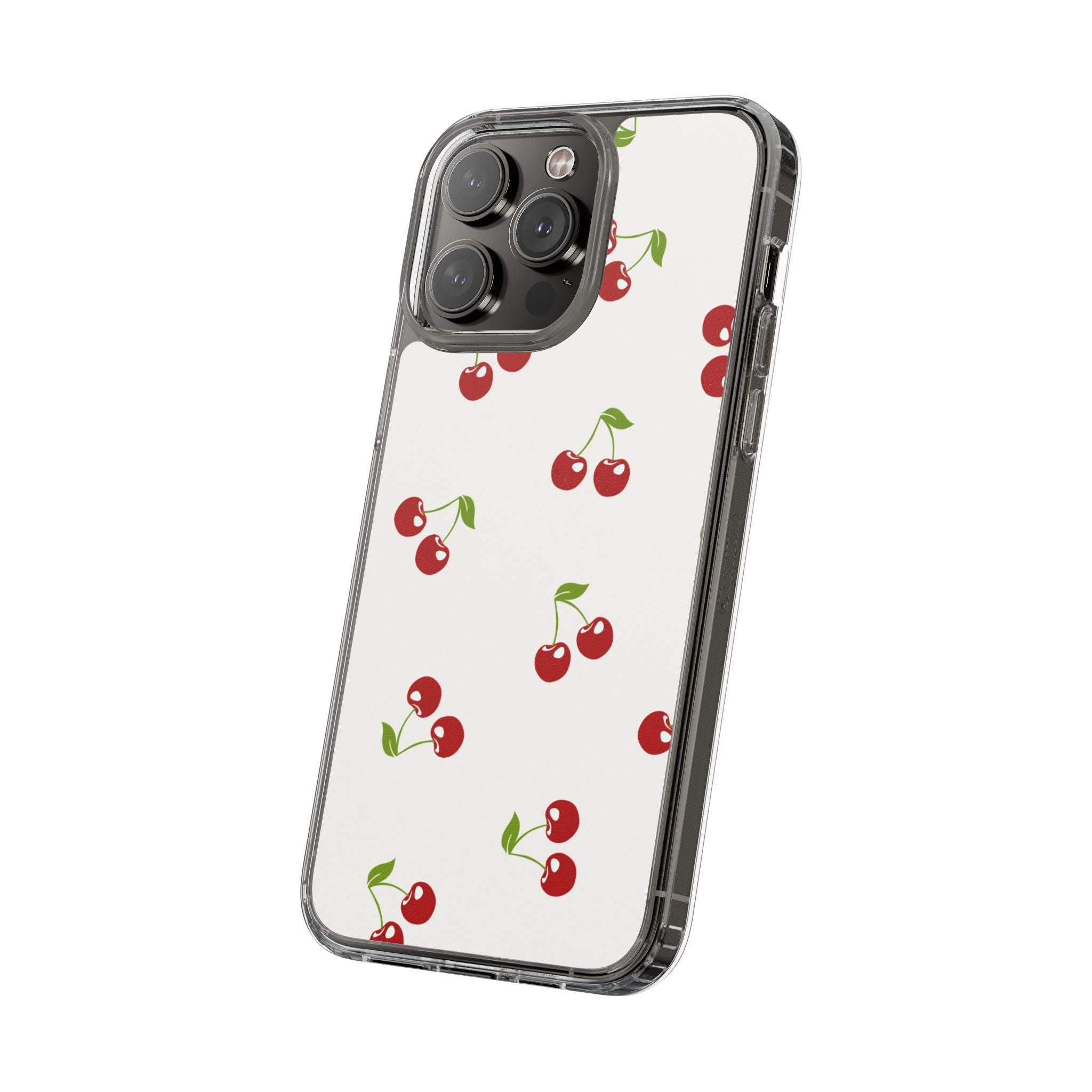 Cute Cherry Pattern Phone Case – Kawaii Red Fruit Design, Slim Protective Cover for iPhone & Samsung