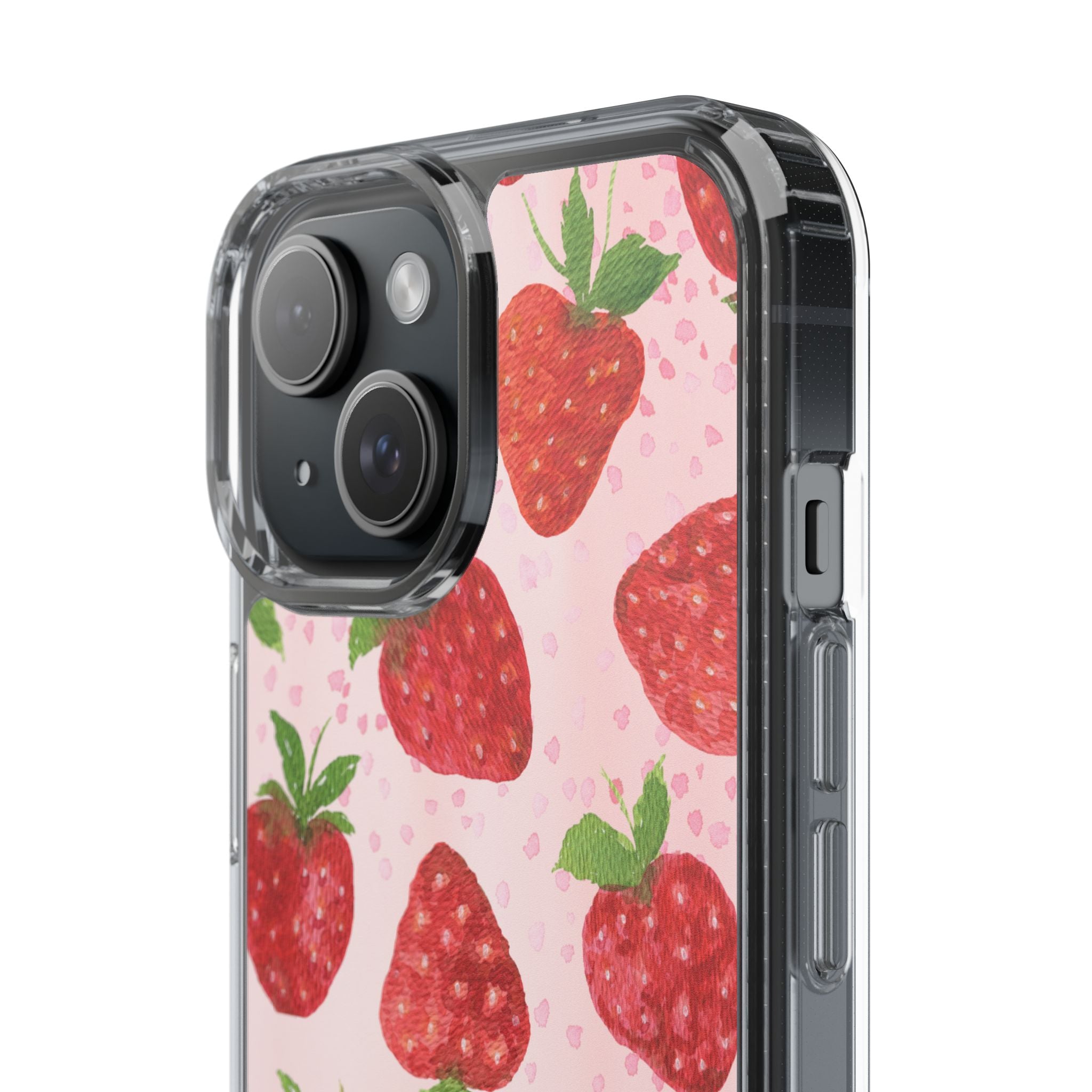 Aesthetic Pink Strawberry Phone Case – Cute Kawaii Fruit Design, Slim Protective Cover for Women & Girls | iPhone and Samsung