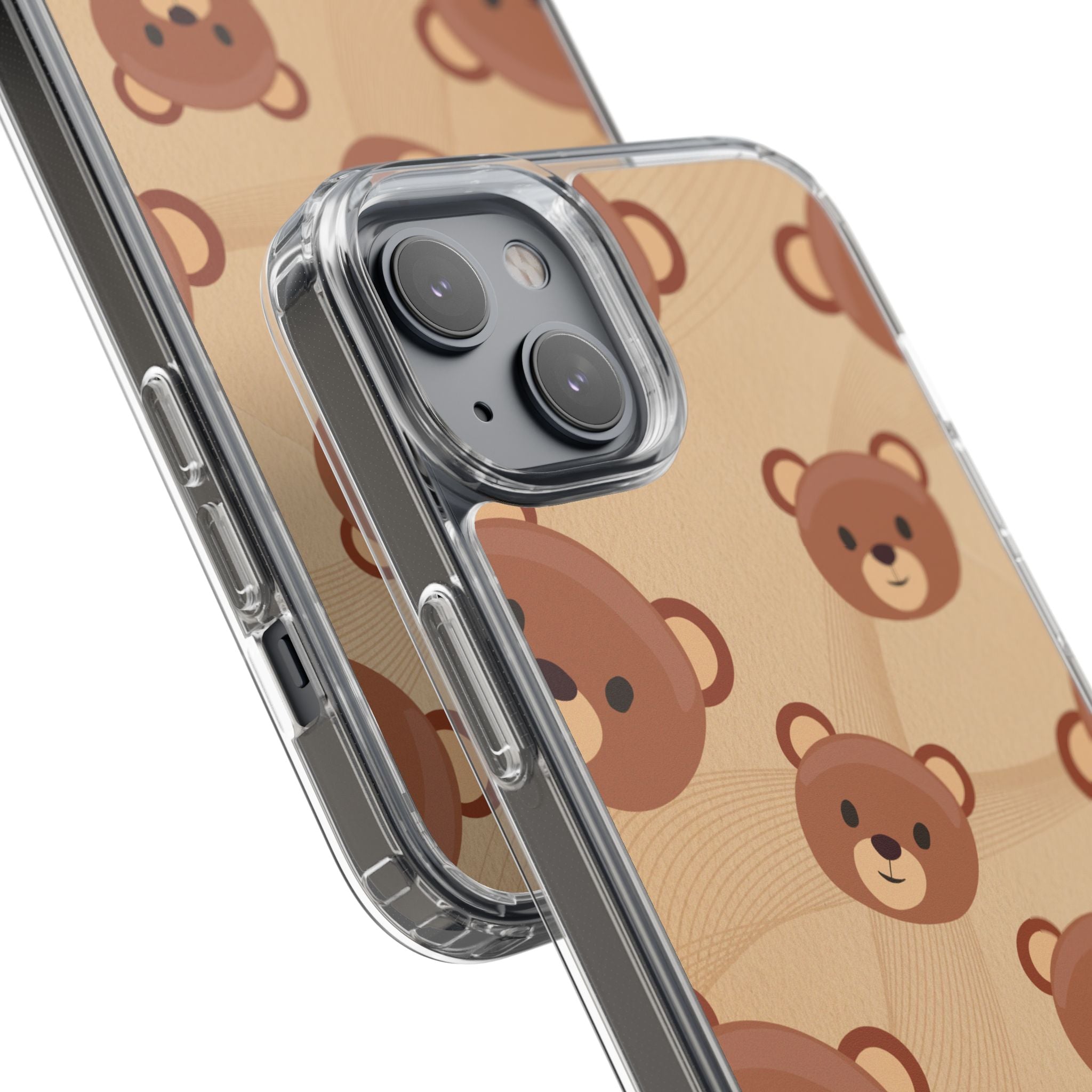 Bear Pattern Clear Phone Case, Cute Animal Phone Cover, Gift for Kids, Trendy Phone Accessory, Birthday Gift, Fun & Playful Style