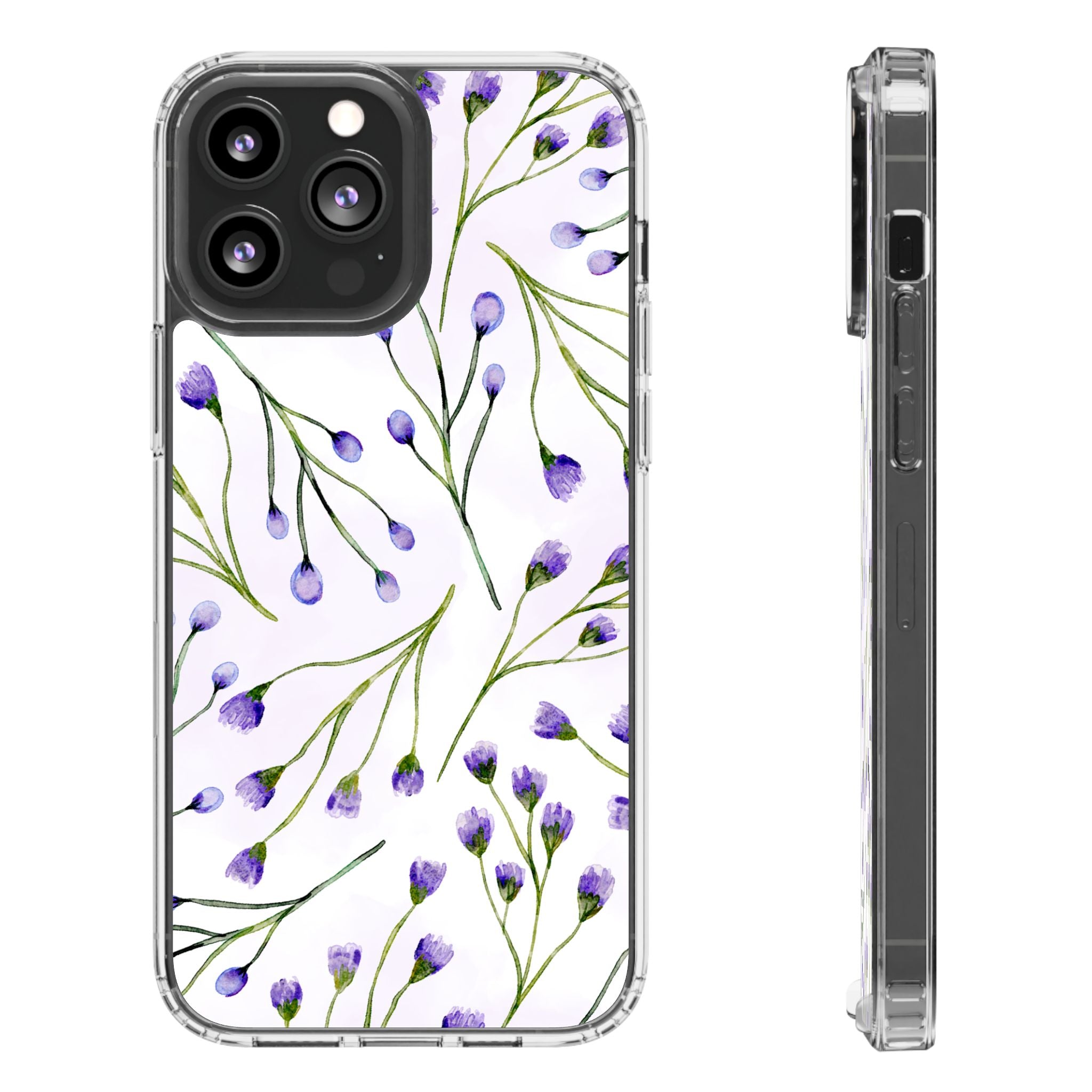 Purple Flower Pattern Phone Case – Aesthetic Floral Protective Cover, Slim Lightweight Design for Women & Girls | iPhone and Samsung