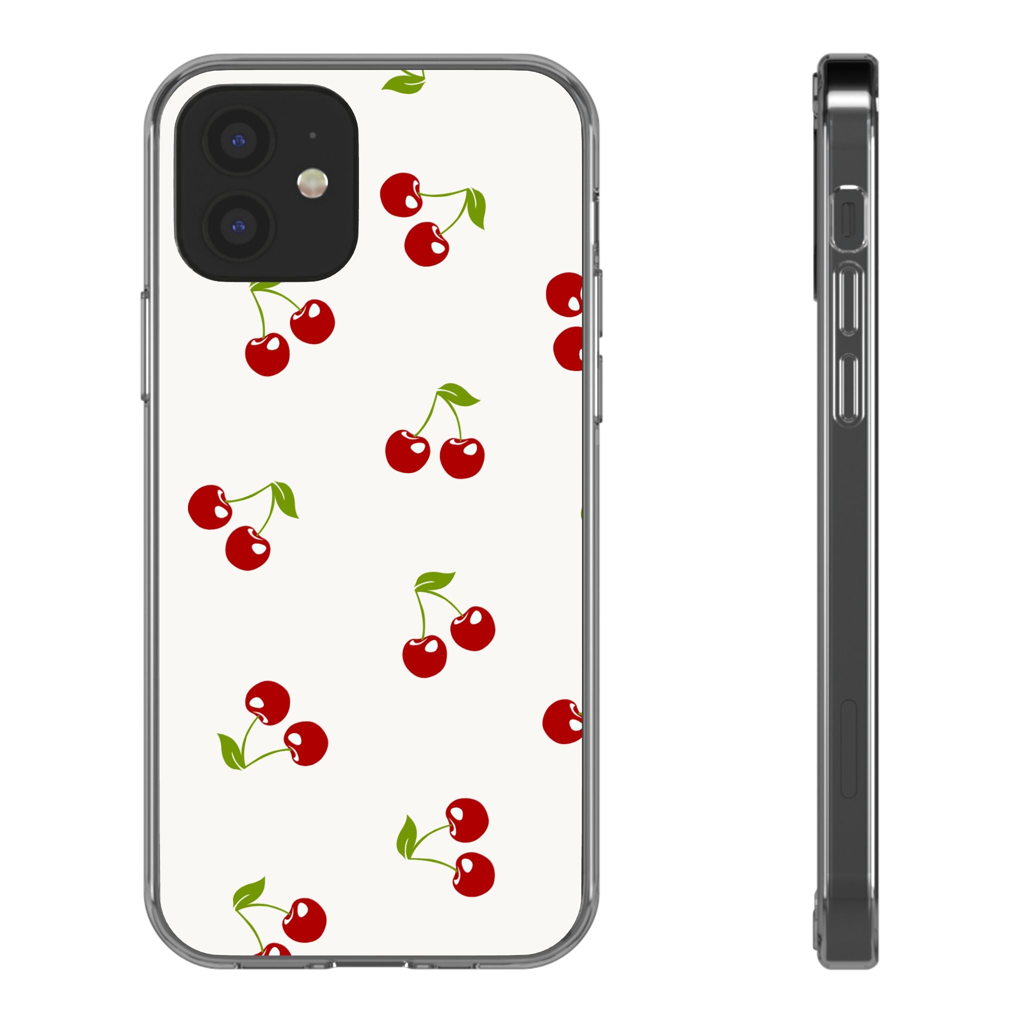 Cute Cherry Pattern Phone Case – Kawaii Red Fruit Design, Slim Protective Cover for iPhone & Samsung