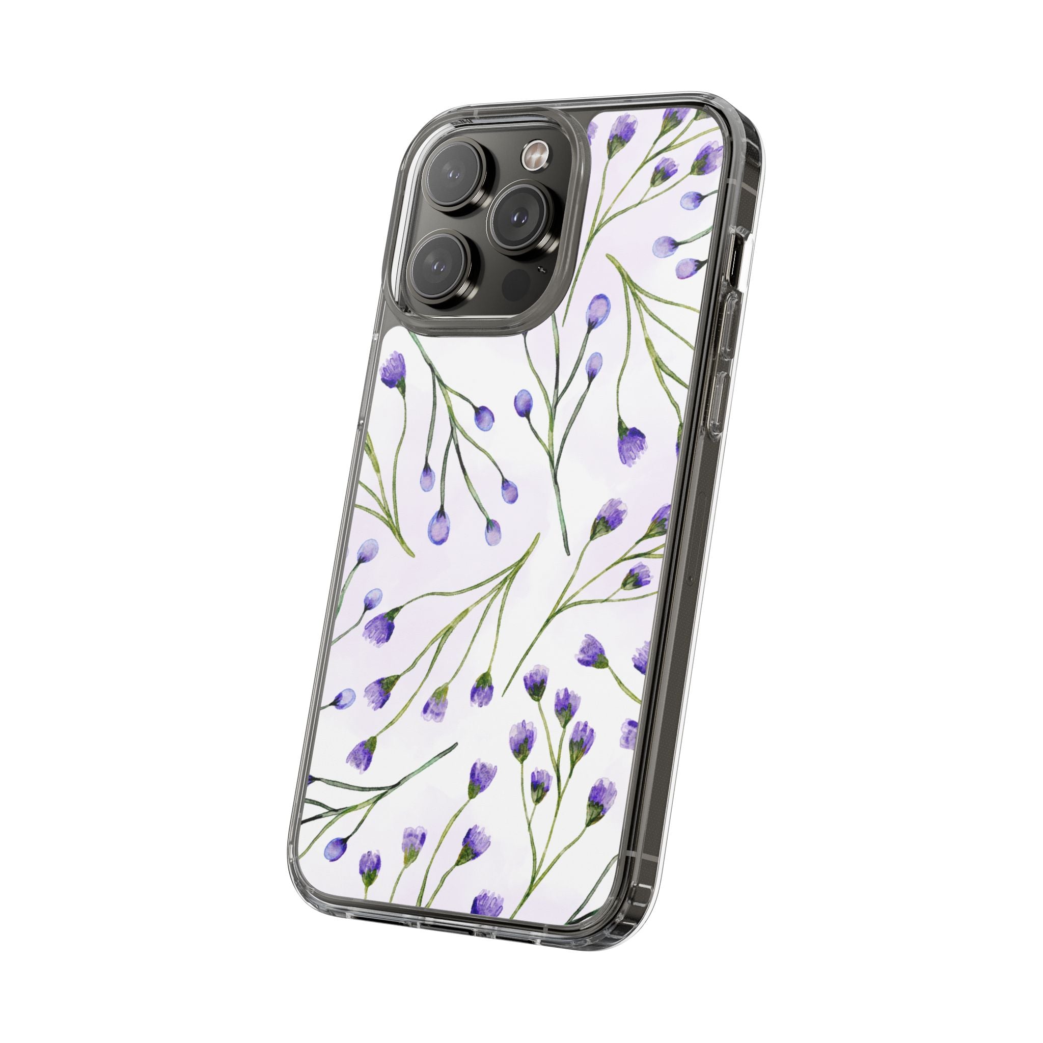 Purple Flower Pattern Phone Case – Aesthetic Floral Protective Cover, Slim Lightweight Design for Women & Girls | iPhone and Samsung
