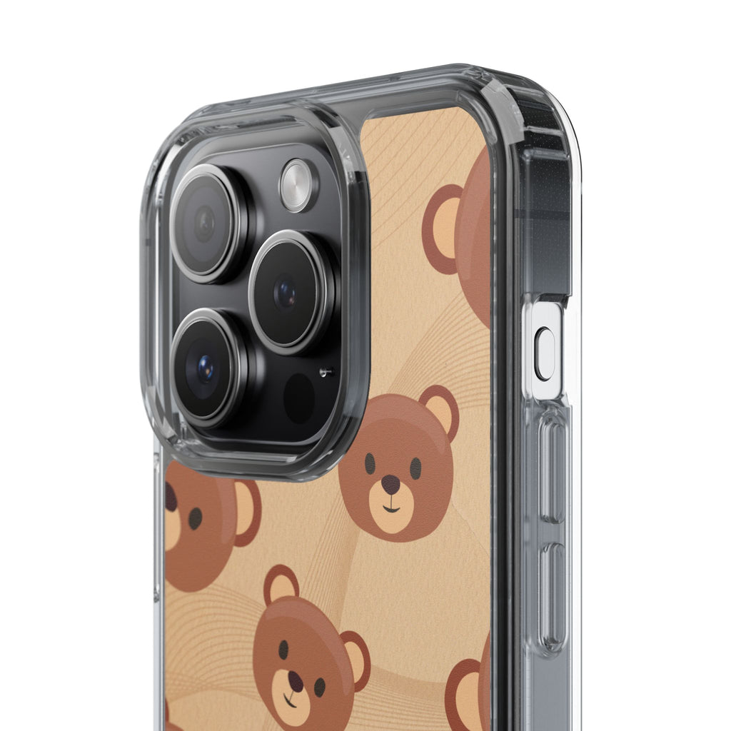 Bear Pattern Clear Phone Case, Cute Animal Phone Cover, Gift for Kids, Trendy Phone Accessory, Birthday Gift, Fun & Playful Style