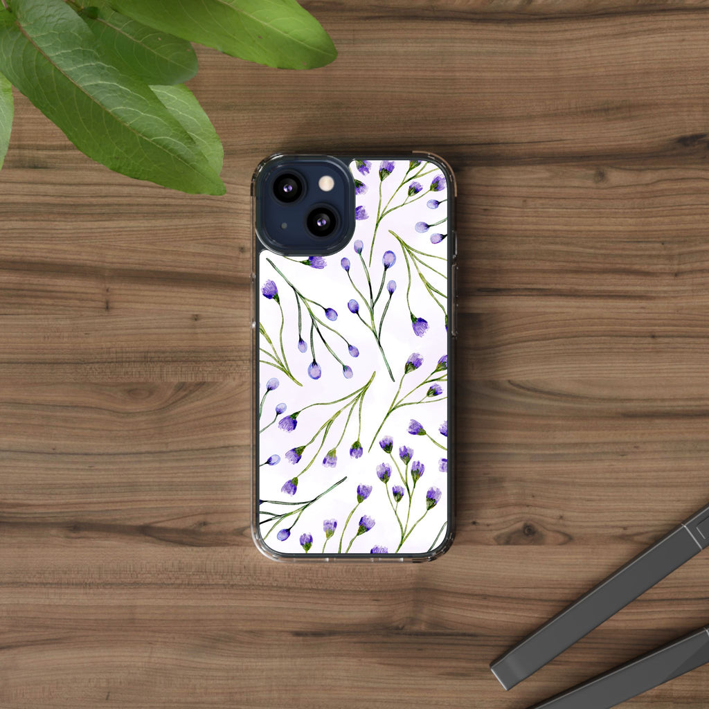 Purple Flower Pattern Phone Case – Aesthetic Floral Protective Cover, Slim Lightweight Design for Women & Girls | iPhone and Samsung