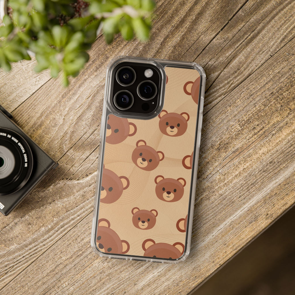 Bear Pattern Clear Phone Case, Cute Animal Phone Cover, Gift for Kids, Trendy Phone Accessory, Birthday Gift, Fun & Playful Style