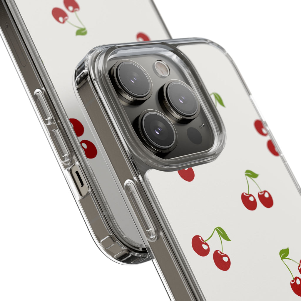 Cute Cherry Pattern Phone Case – Kawaii Red Fruit Design, Slim Protective Cover for iPhone & Samsung