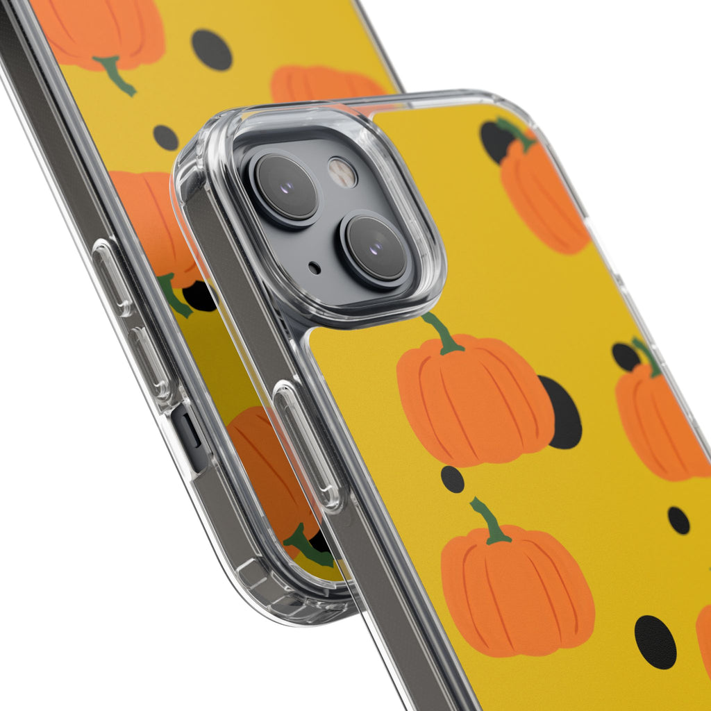 Pumpkin Clear Phone Case for Fall, Cute Pumpkin Phone Cover, Autumn Vibe Clear Case, Halloween Gift, Seasonal Accessories