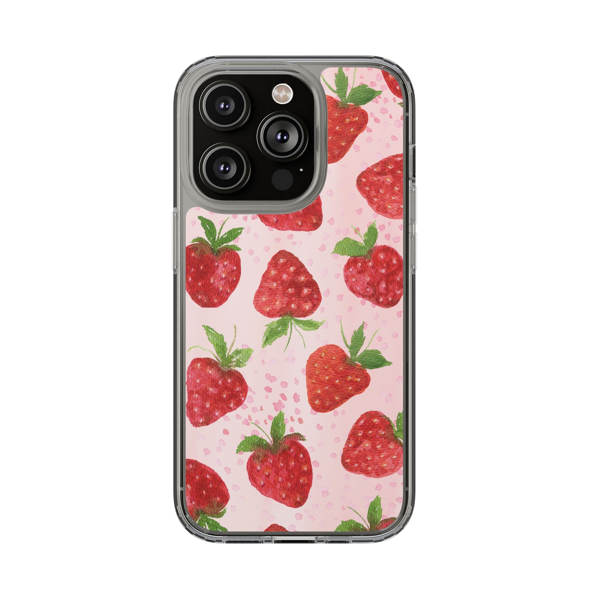 Aesthetic Pink Strawberry Phone Case – Cute Kawaii Fruit Design, Slim Protective Cover for Women & Girls | iPhone and Samsung