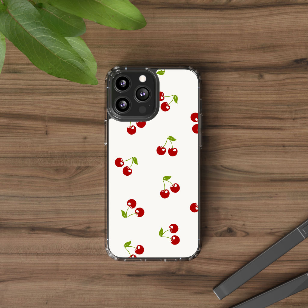 Cute Cherry Pattern Phone Case – Kawaii Red Fruit Design, Slim Protective Cover for iPhone & Samsung